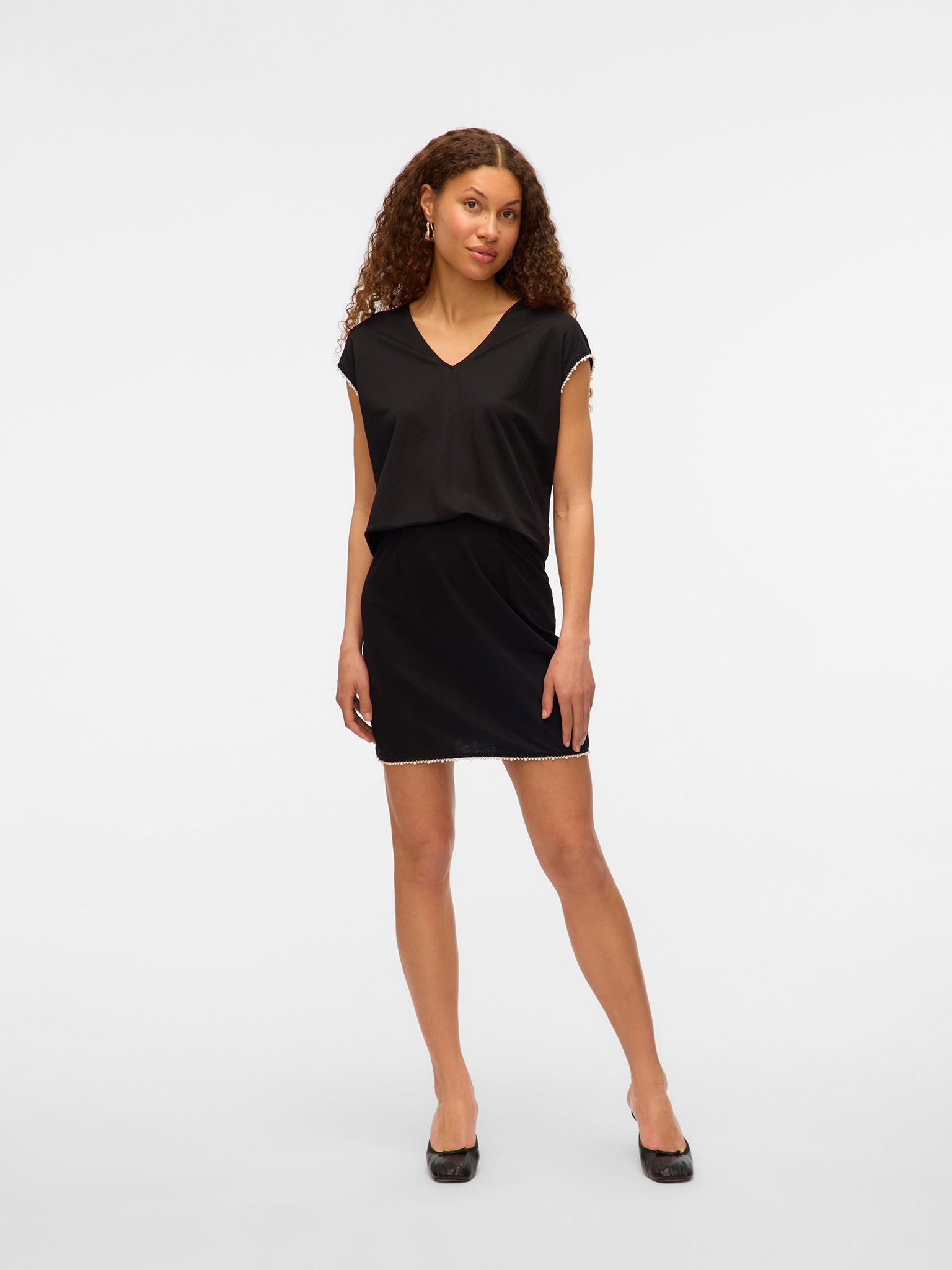 Γυναικεία μπλούζα VMVIPS SS AVA V-NECK TOP JRS 10327099 | 10327099
