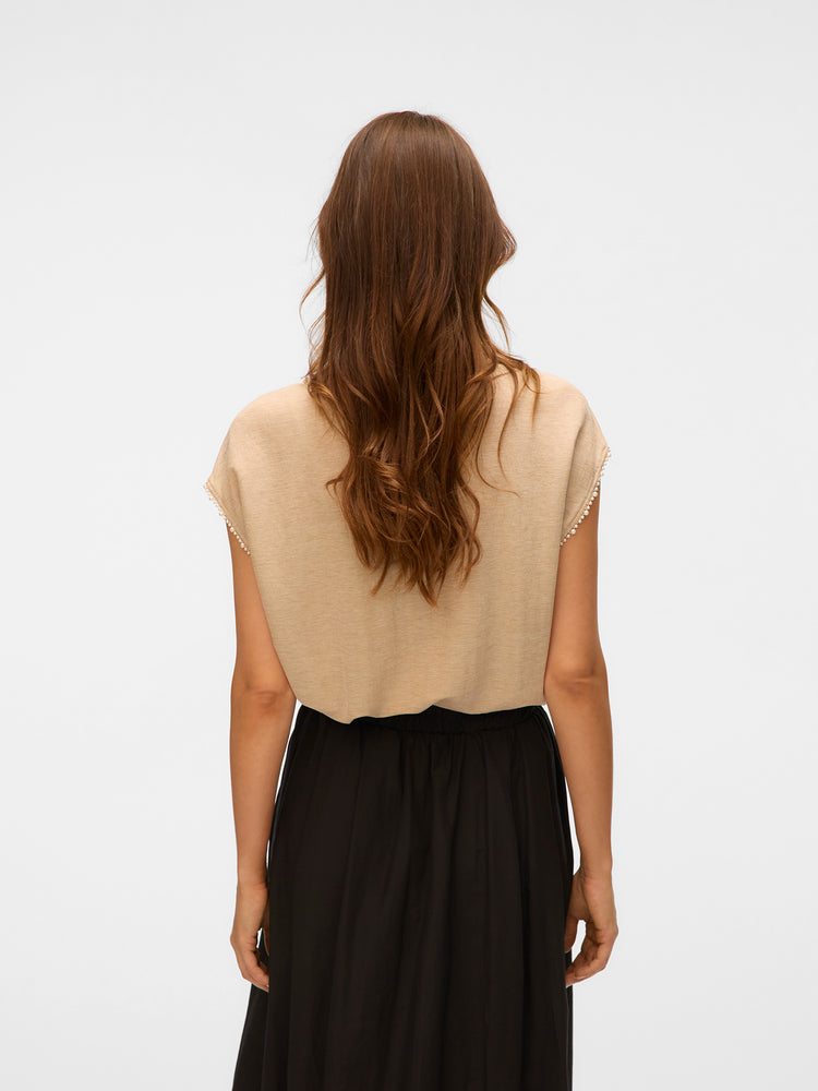 Γυναικεία μπλούζα VMVIPS SS AVA V-NECK TOP JRS 10327099 | 10327099