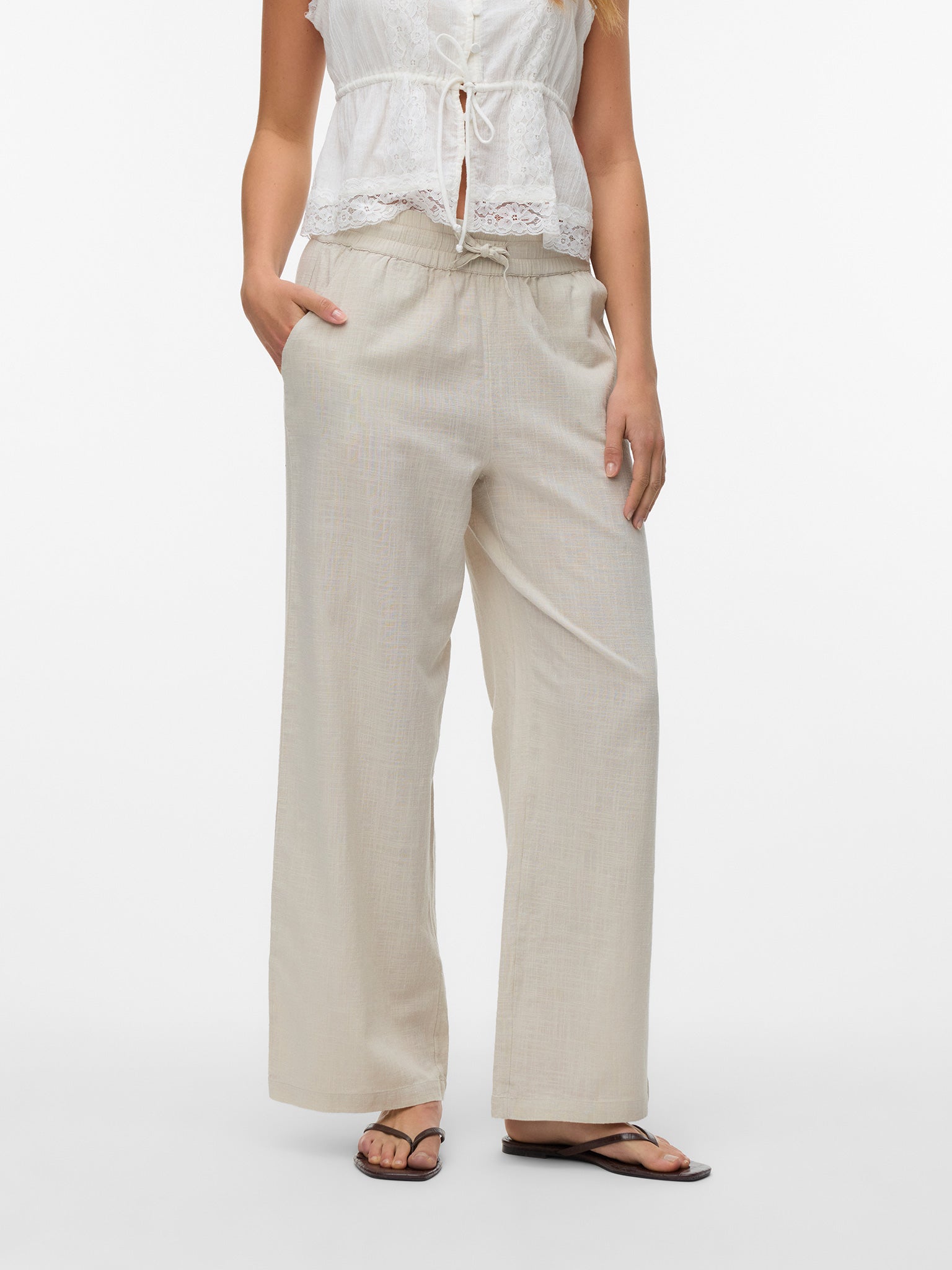 Γυναικείο παντελόνι VMCAIA MW WIDE PANT WVN NOOS 10333796 | 10333796