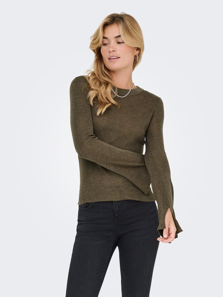 Γυναικεία μπλούζα ψιλή πλέξη ONLTARA LS RIB O-NECK CC KNT 15350696 | 15350696