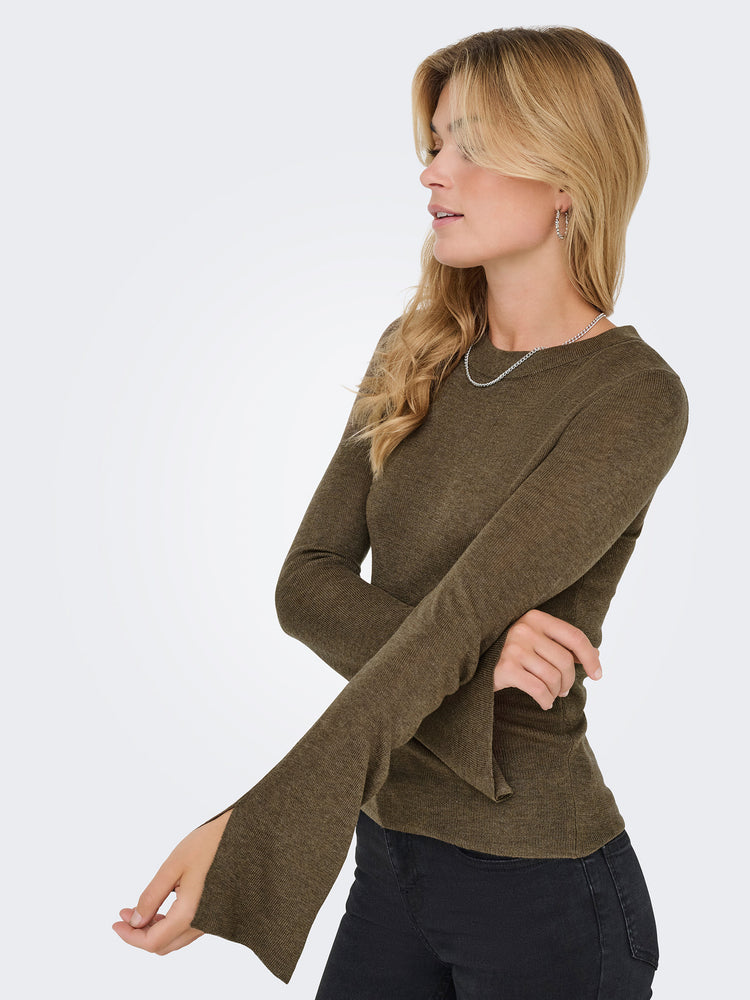 Γυναικεία μπλούζα ψιλή πλέξη ONLTARA LS RIB O-NECK CC KNT 15350696 | 15350696