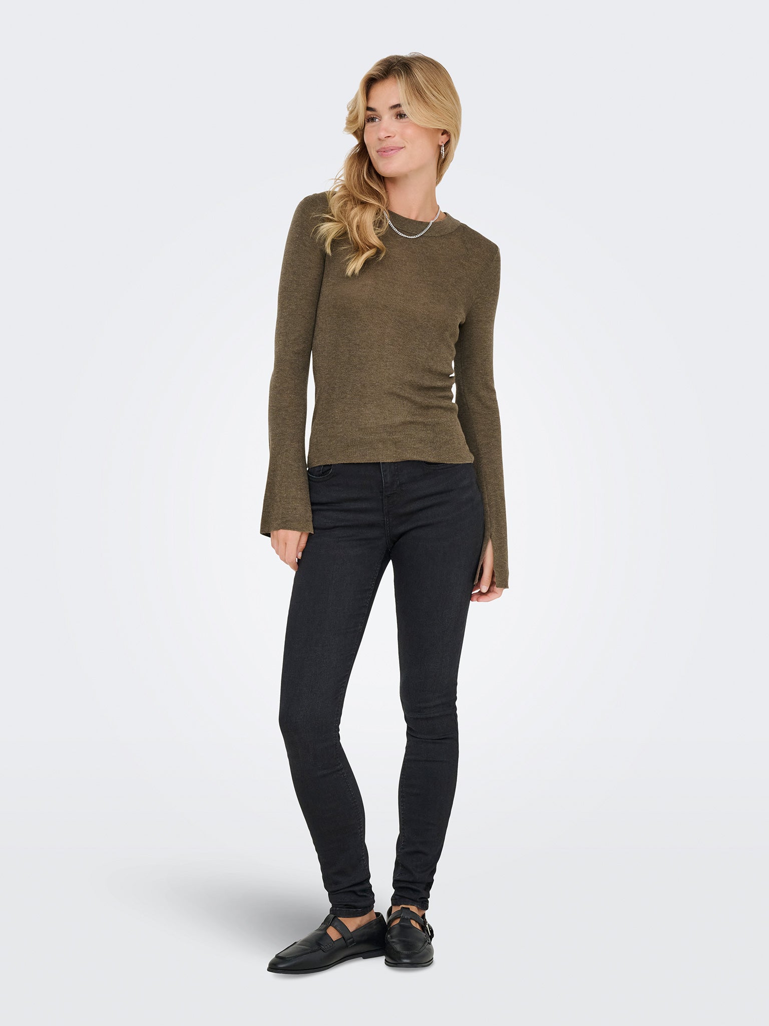 Γυναικεία μπλούζα ψιλή πλέξη ONLTARA LS RIB O-NECK CC KNT 15350696 | 15350696
