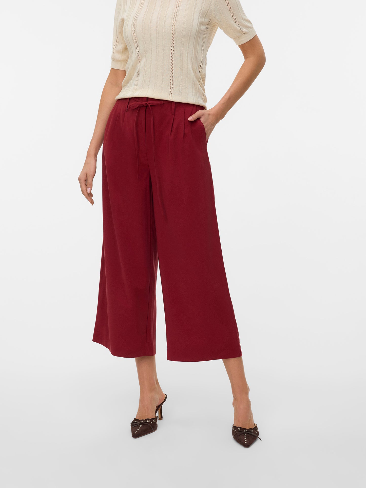Γυναικεία ζιπ κιλότ VMTANYA HW 7/8 WIDE PANTS 10329981 | 10329981
