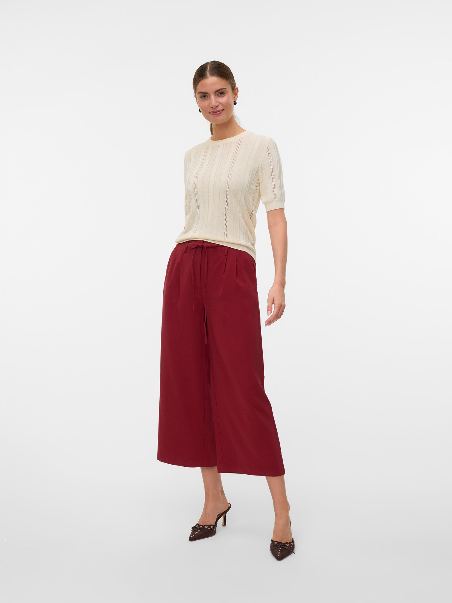 Γυναικεία ζιπ κιλότ VMTANYA HW 7/8 WIDE PANTS 10329981 | 10329981