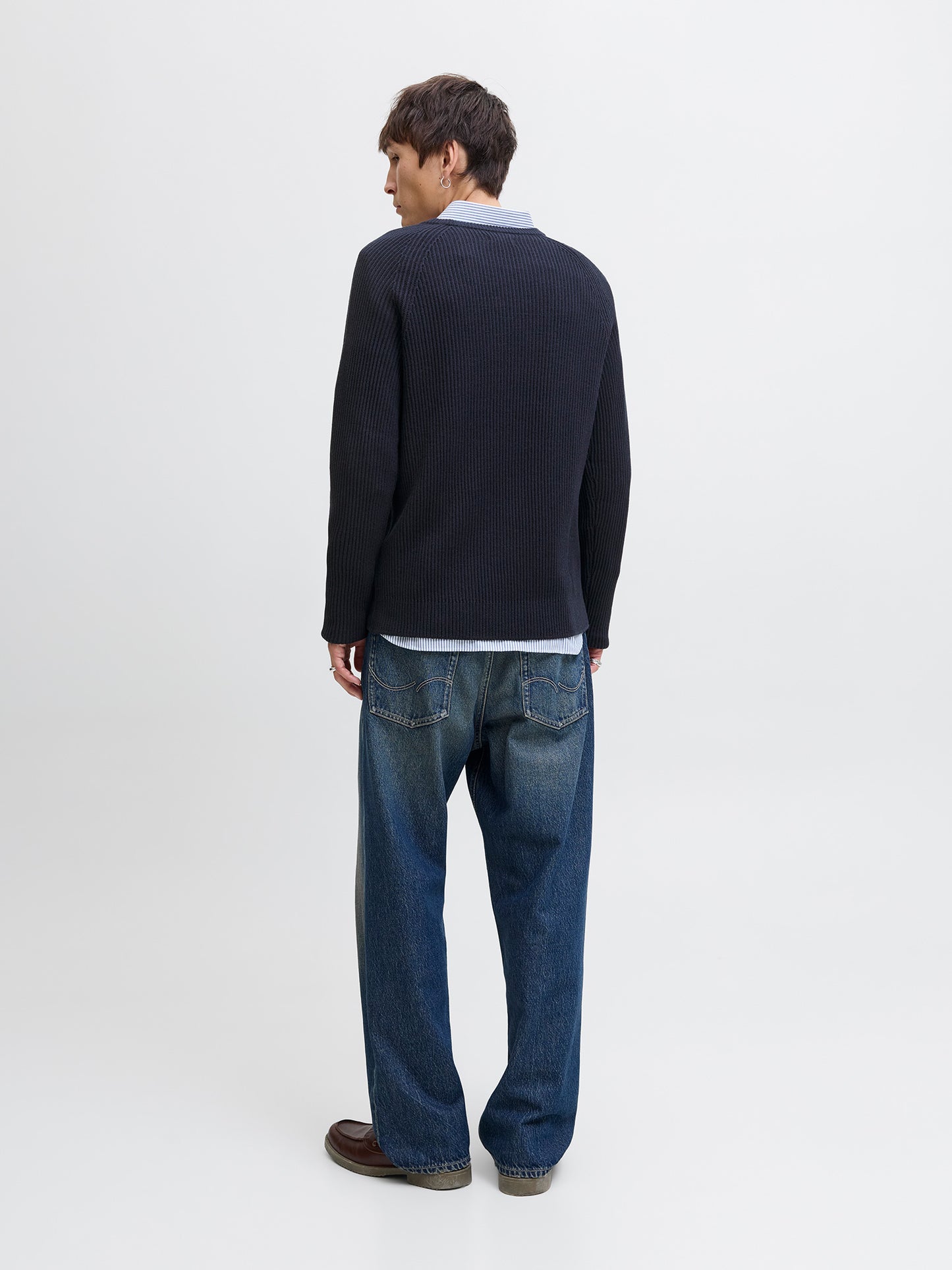 Ανδρική μπλούζα πλεκτή JJPANNEL KNIT CREW NECK AW25 12278916 | 12278916