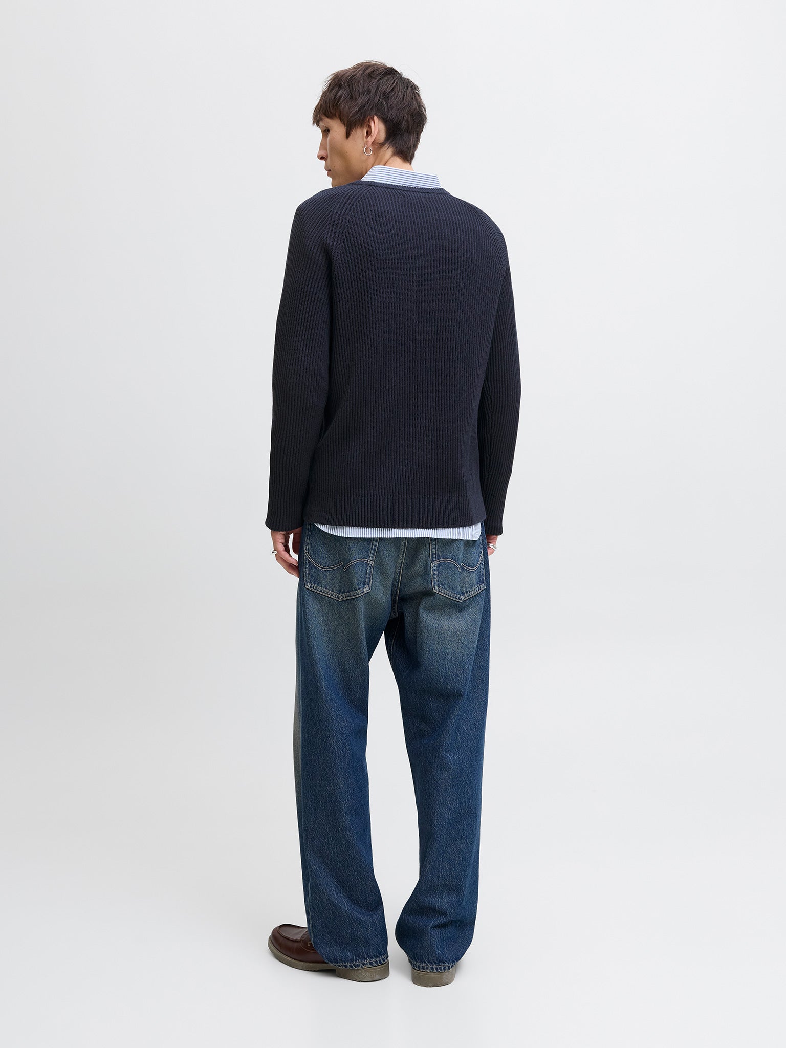 Ανδρική μπλούζα πλεκτή JJPANNEL KNIT CREW NECK AW25 12278916 | 12278916