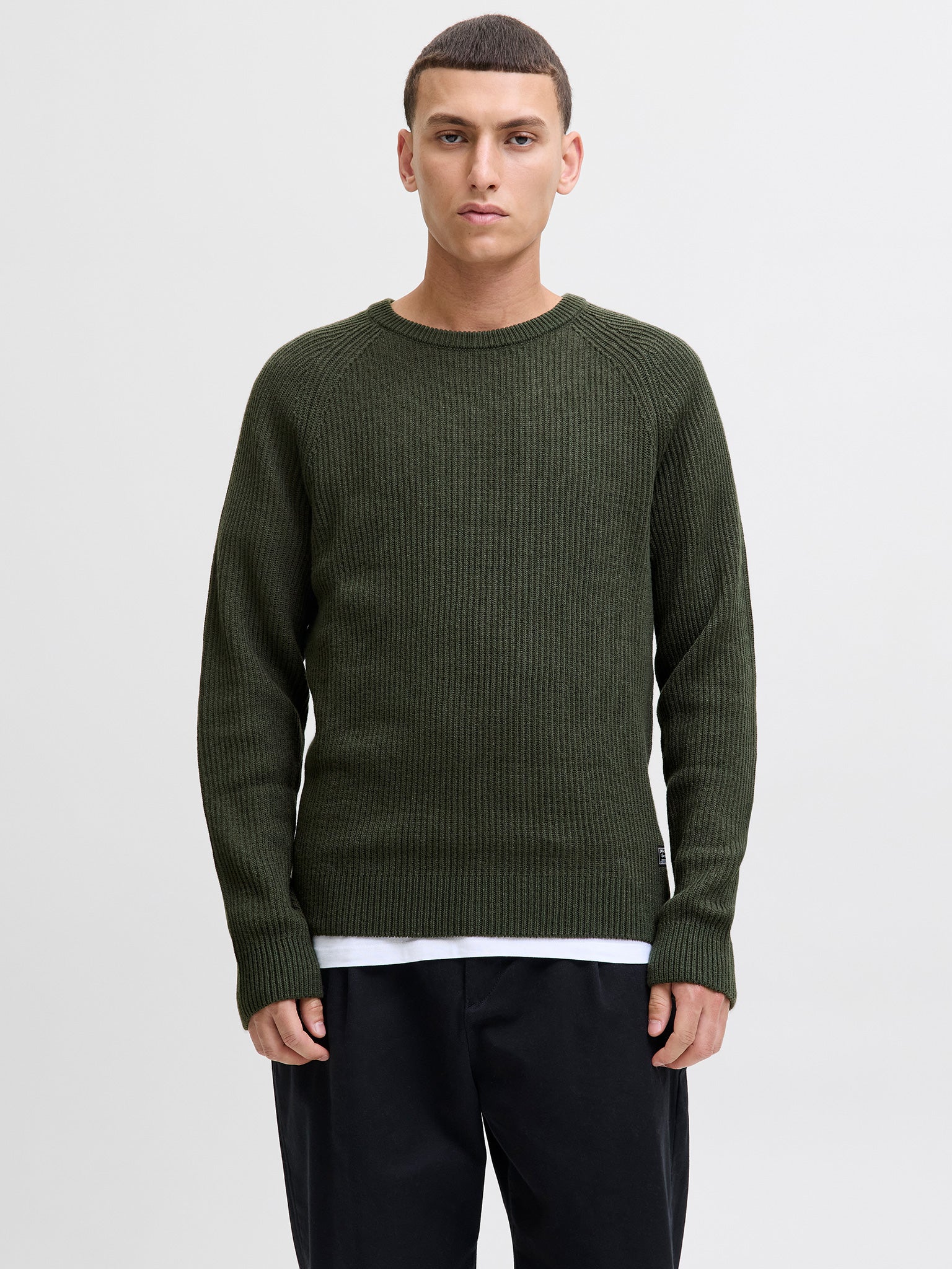 Ανδρική μπλούζα πλεκτή JJPANNEL KNIT CREW NECK AW25 12278916 | 12278916