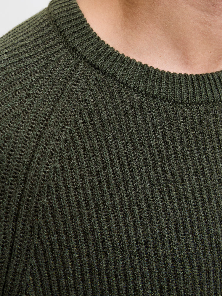 Ανδρική μπλούζα πλεκτή JJPANNEL KNIT CREW NECK AW25 12278916 | 12278916