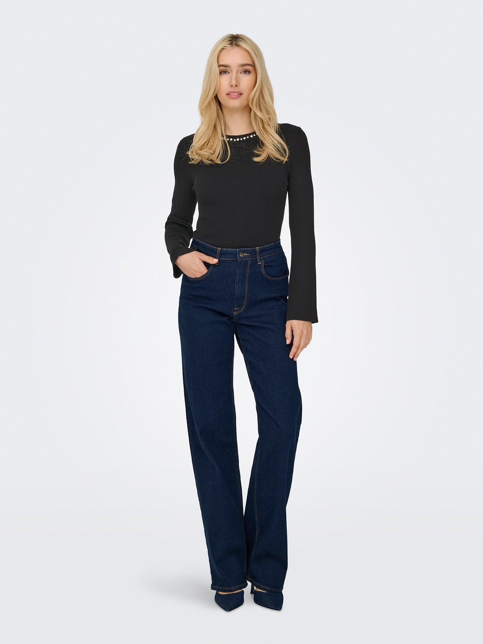 Γυναικεία μπλούζα ψιλή πλέξη ONLNATASCHA LS BLING O-NECK CC KNT 15350822 | 15350822