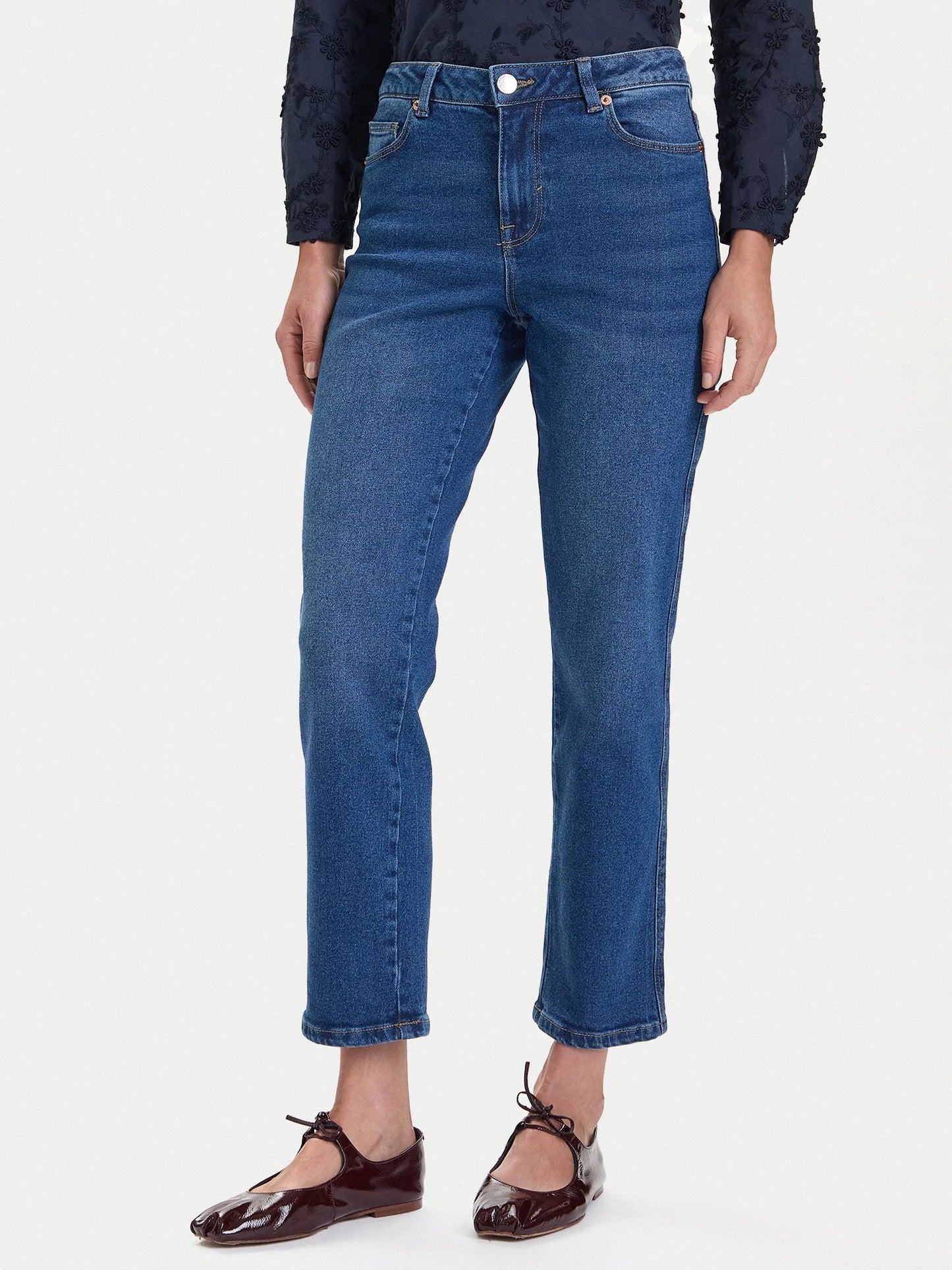 Γυναικείο παντελόνι τζιν VMAMARA MR SLIM STRAIGHT ANK 10333585 | 10333585