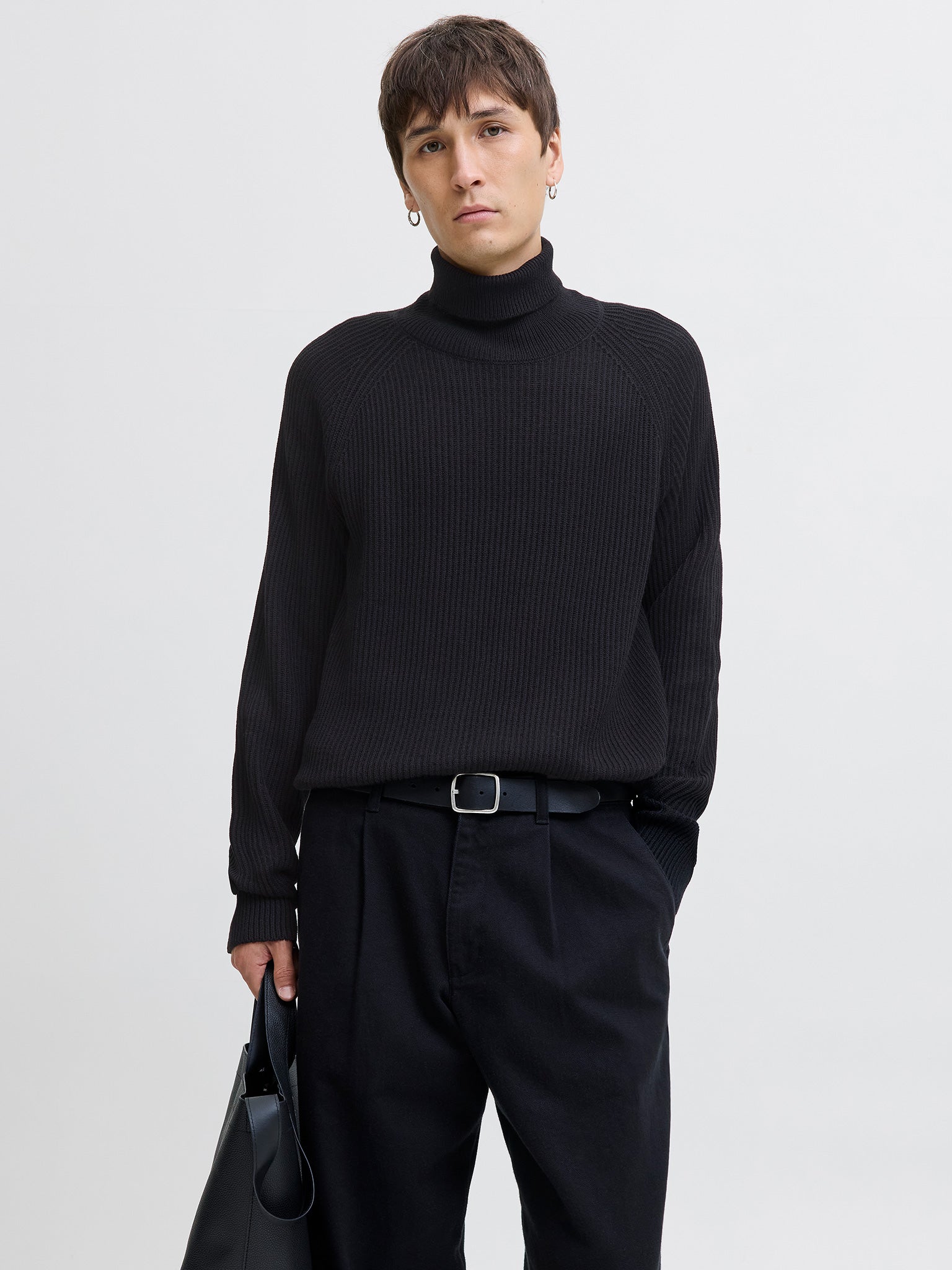 Ανδρική μπλούζα ζιβάγκο JJPANNEL KNIT ROLL NECK AW25 12278918 | 12278918