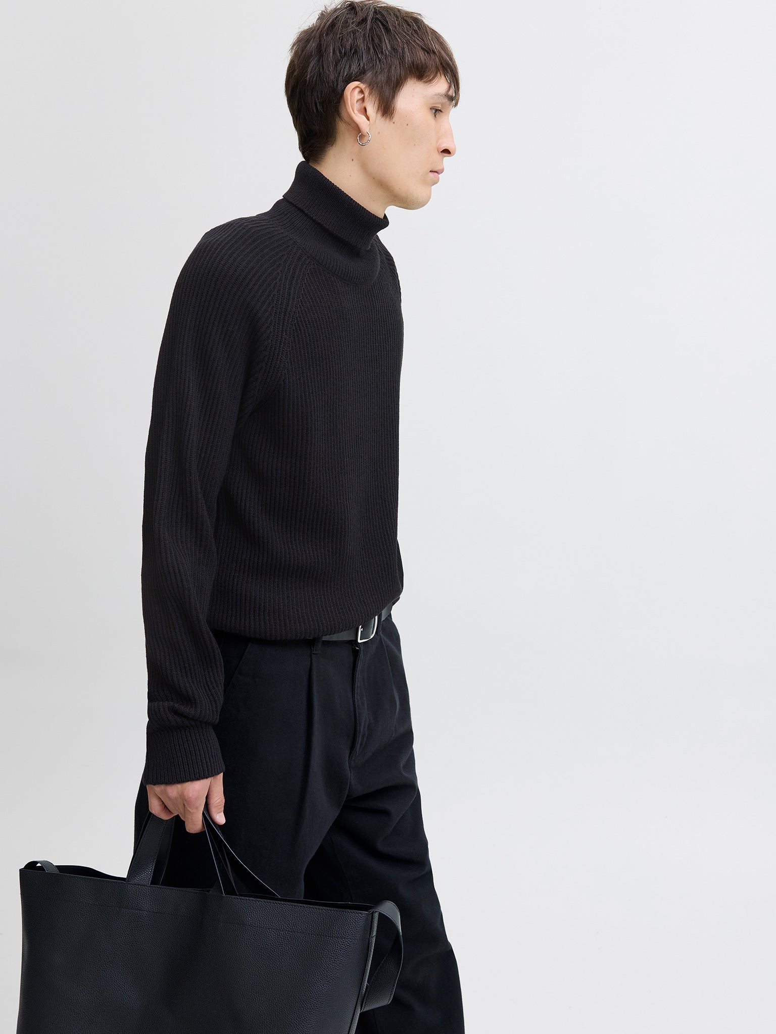 Ανδρική μπλούζα ζιβάγκο JJPANNEL KNIT ROLL NECK AW25 12278918 | 12278918