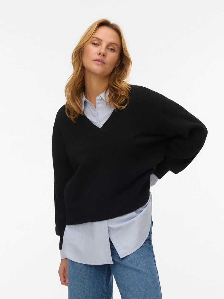 Γυναικεία μπλούζα πλεκτή VMBOOM LS V-NECK PULLOVER NOOS 10331761 | 10331761