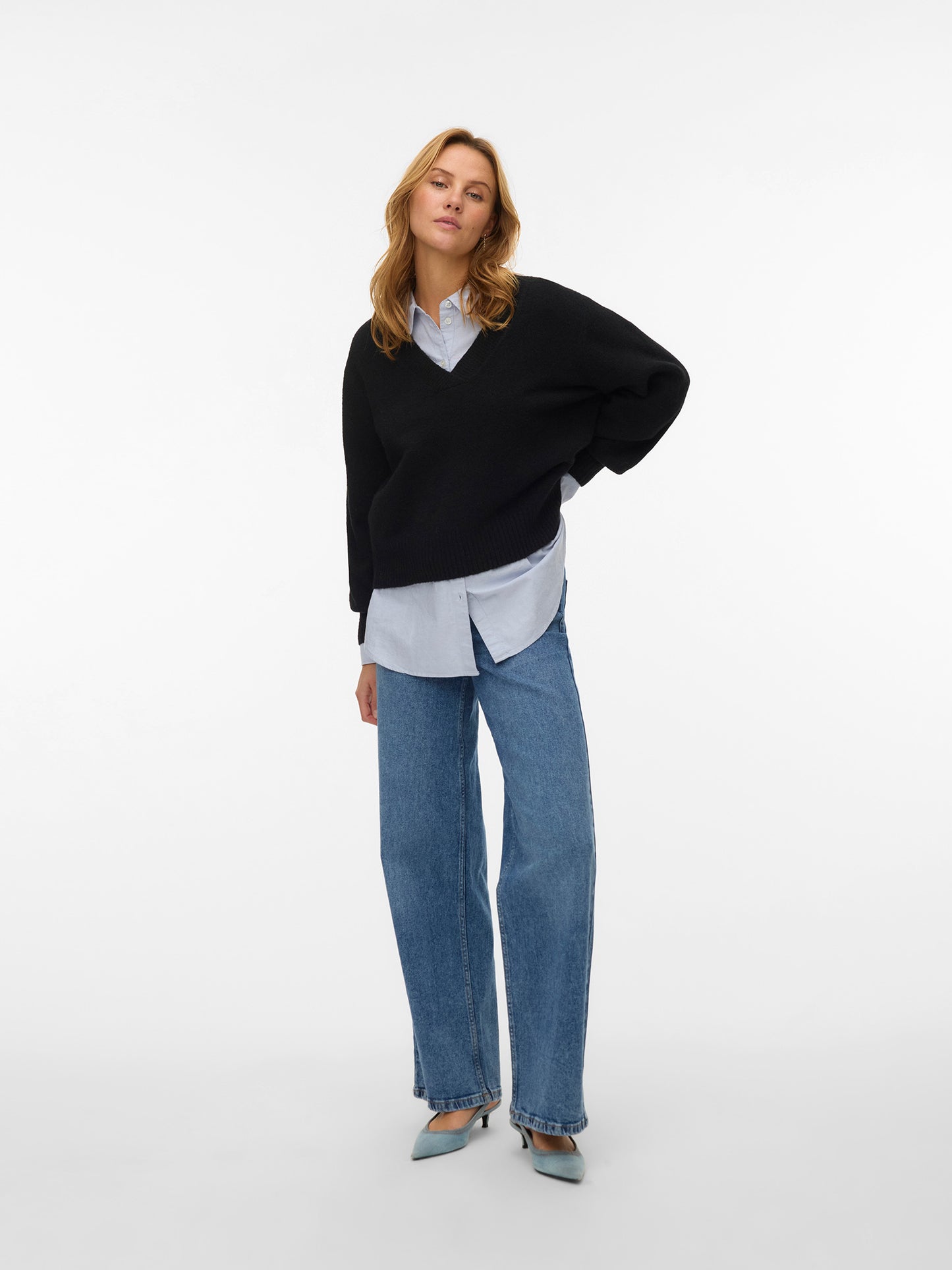 Γυναικεία μπλούζα πλεκτή VMBOOM LS V-NECK PULLOVER NOOS 10331761 | 10331761