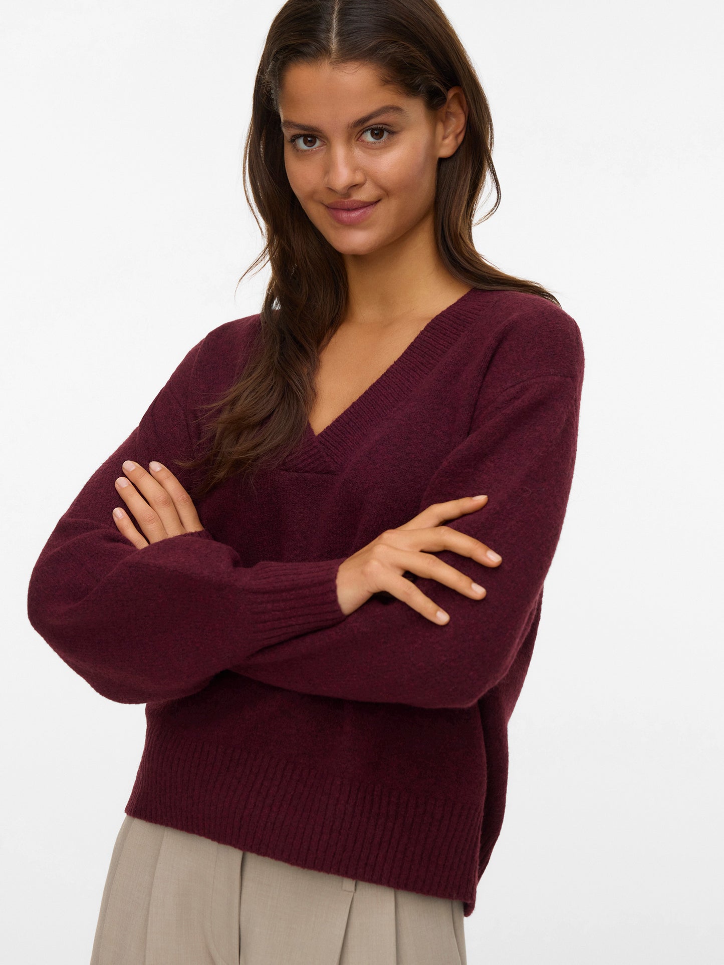 Γυναικεία μπλούζα πλεκτή VMBOOM LS V-NECK PULLOVER NOOS 10331761 | 10331761