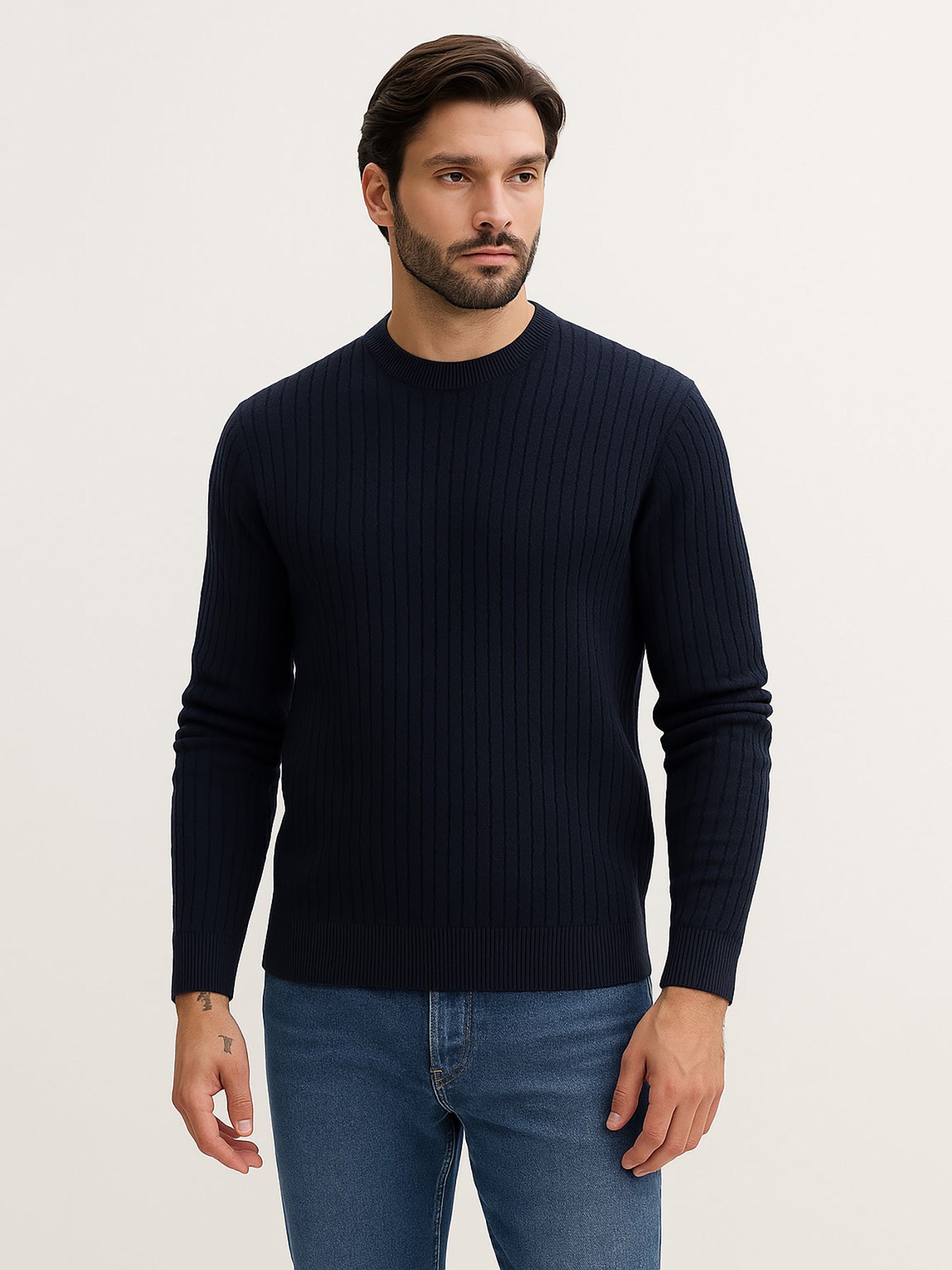 Ανδρική μπλούζα πλεκτή JPRBLUBARKLEY KNIT CREW NECK CH 12286611 | 12286611