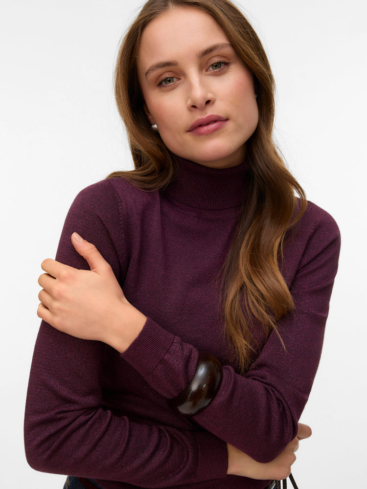 Γυναικεία μπλούζα lurex VMHAPPYGLITTER LS ROLLNECK PULLOVER 10317985 | 10317985