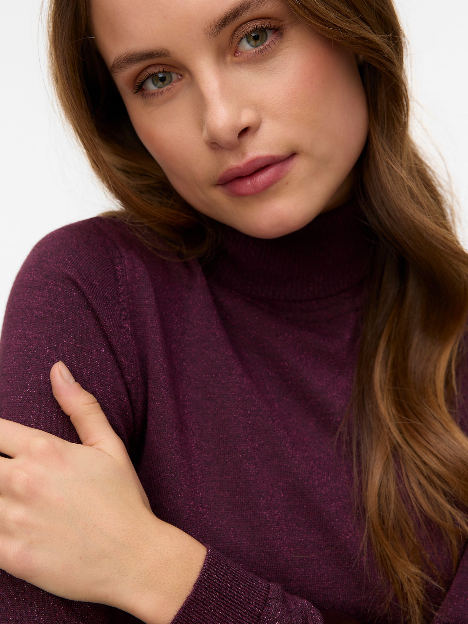 Γυναικεία μπλούζα lurex VMHAPPYGLITTER LS ROLLNECK PULLOVER 10317985 | 10317985