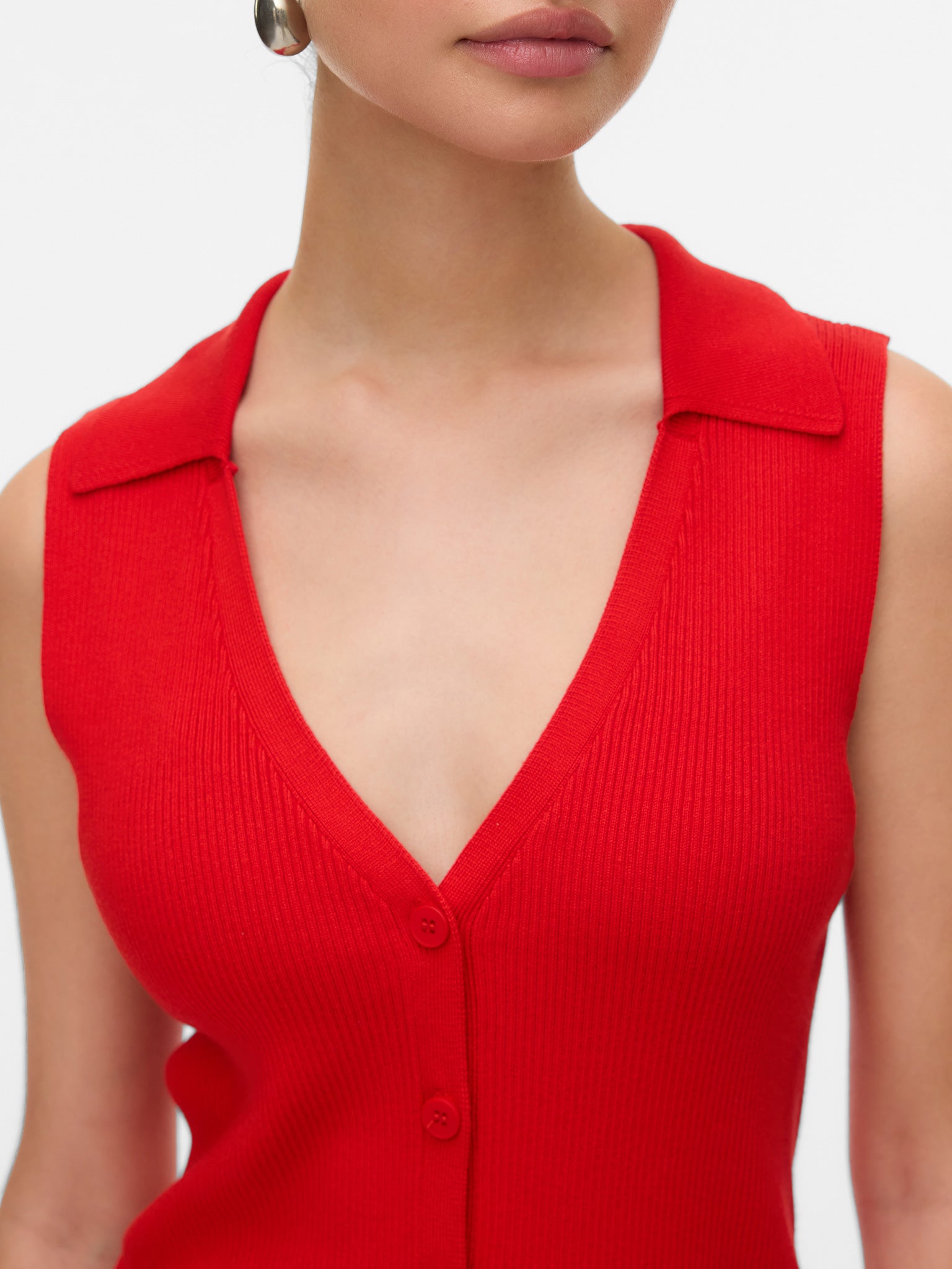 Γυναικεία αμάνικη μπλούζα VMWILLOW SL V-NECK POLO TOP 10330770 | 10330770