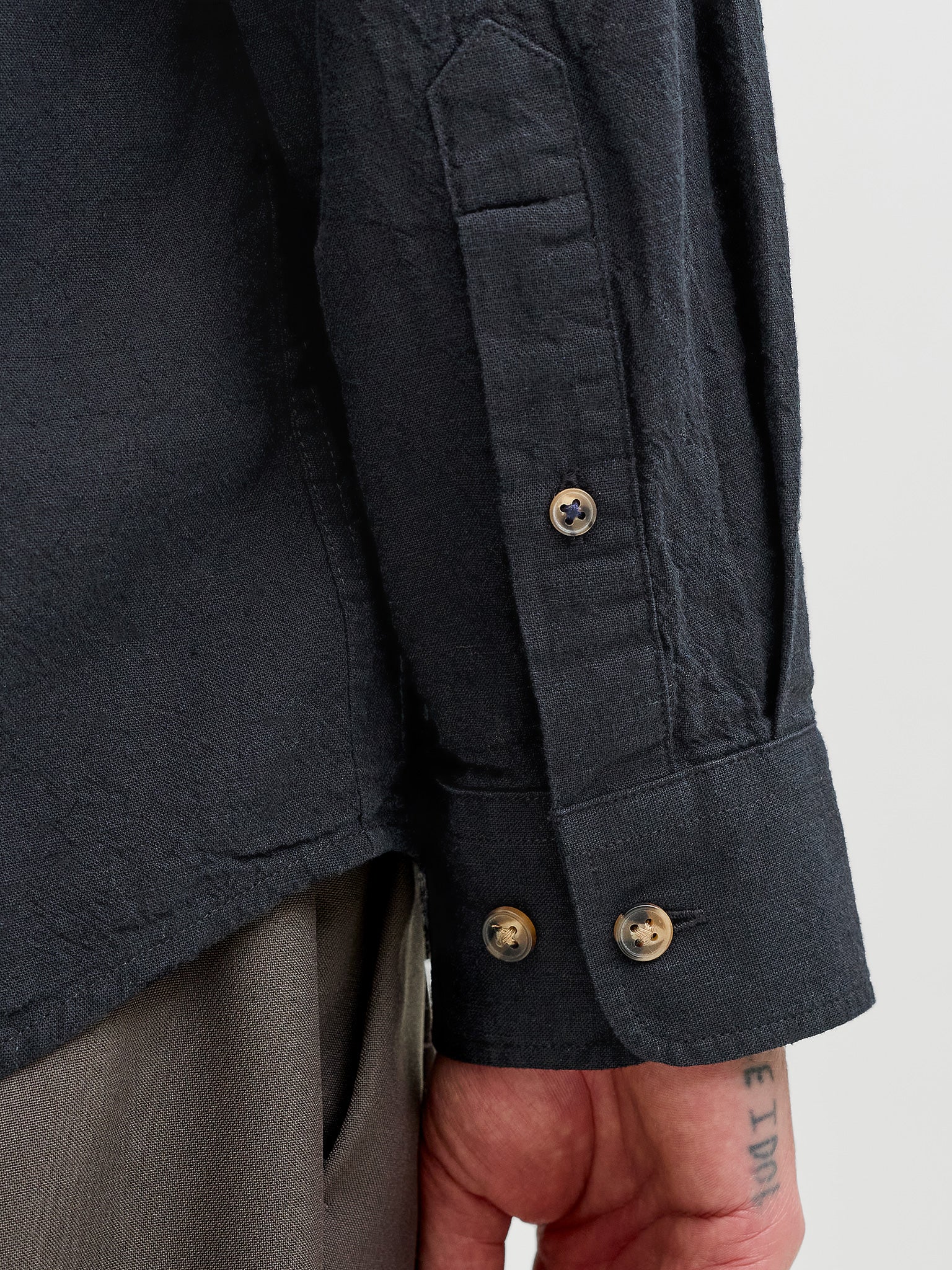 Ανδρικό πουκάμισο mao γιακάς JJESUMMER LINEN BLEND BAND SHIRT 12289184 | 12289184
