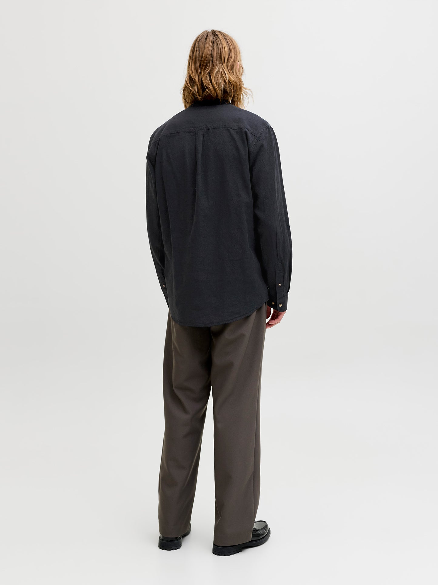 Ανδρικό πουκάμισο mao γιακάς JJESUMMER LINEN BLEND BAND SHIRT 12289184 | 12289184