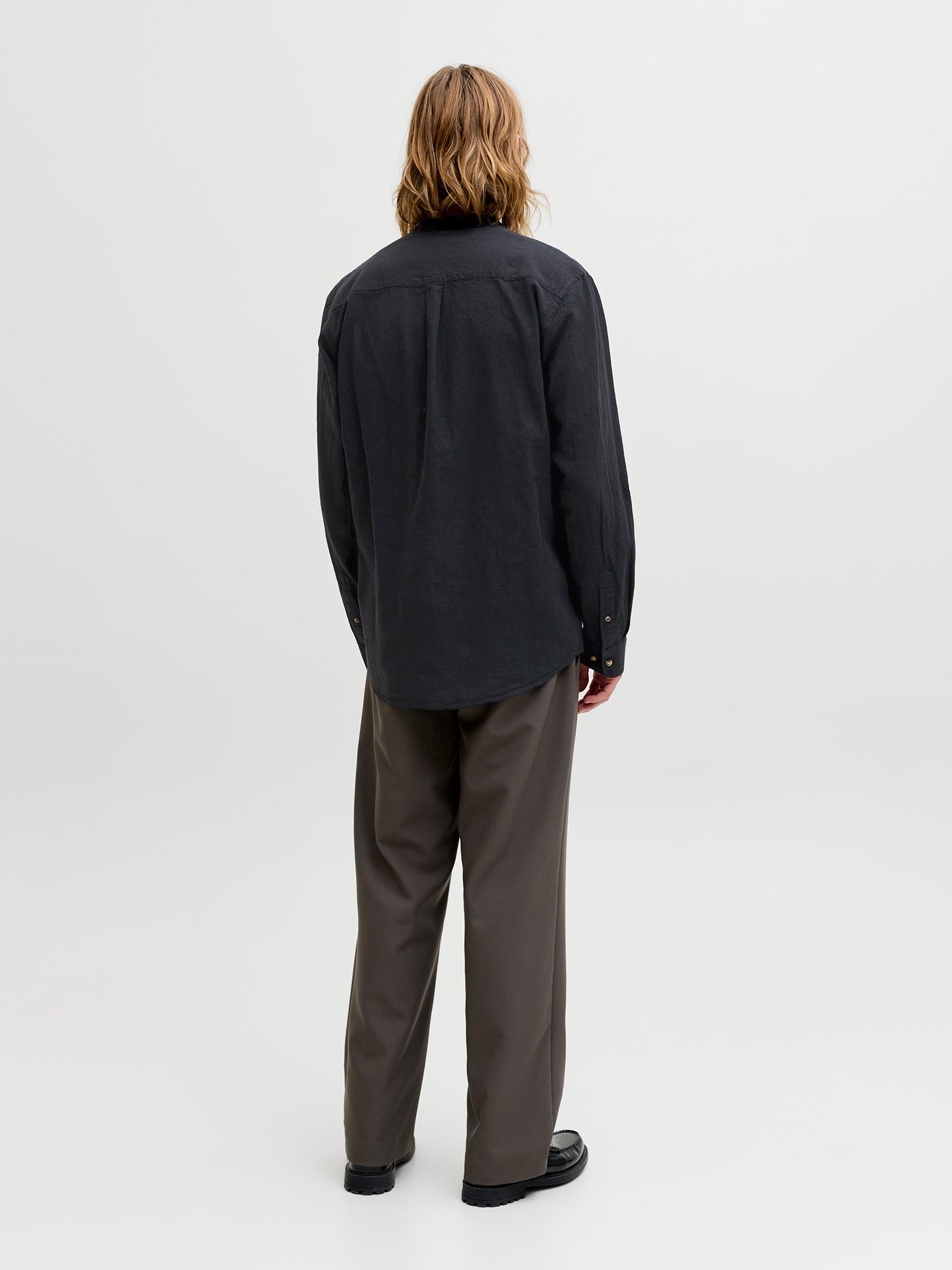 Ανδρικό πουκάμισο mao γιακάς JJESUMMER LINEN BLEND BAND SHIRT 12289184 | 12289184