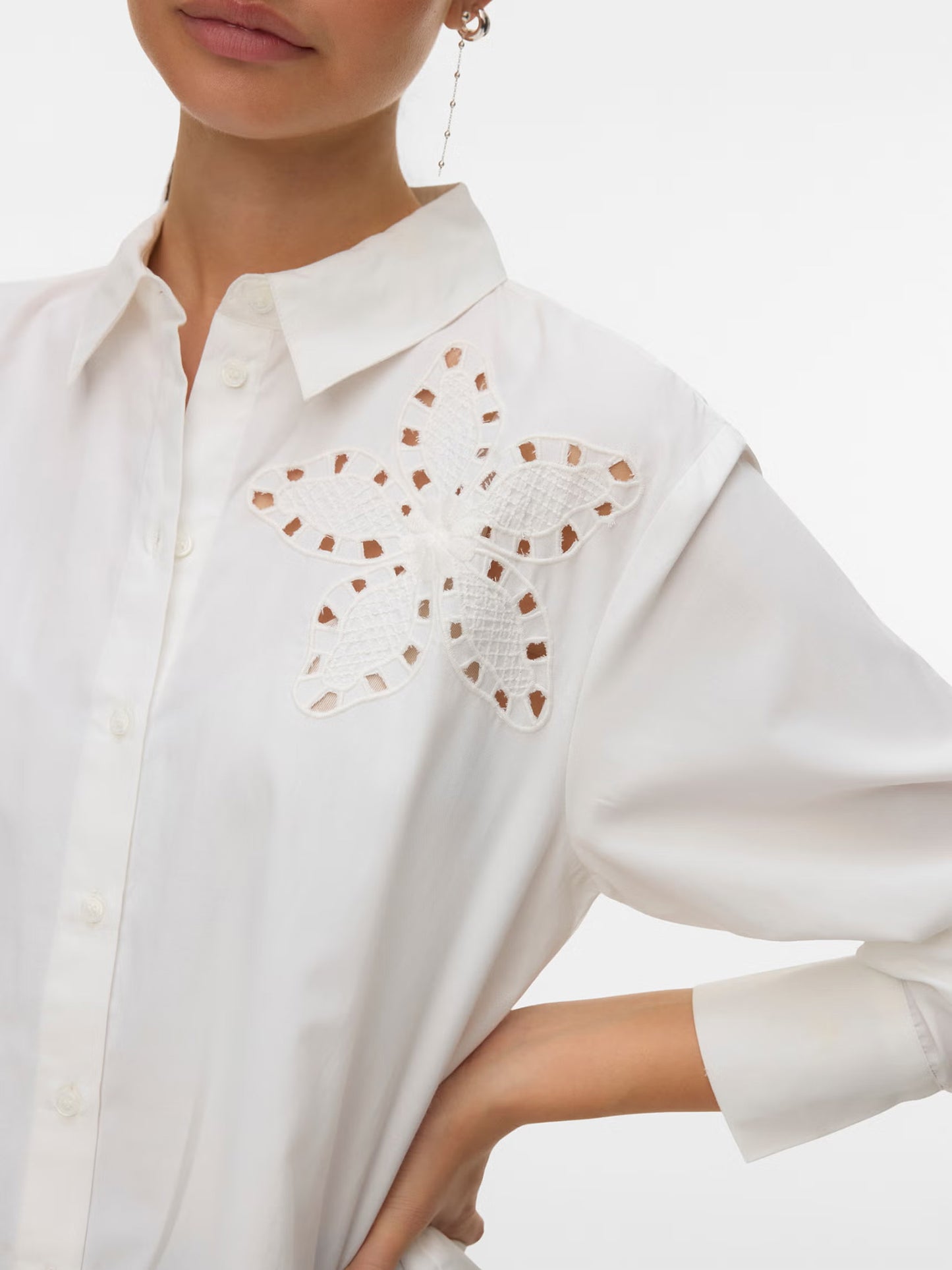 Γυναικείο πουκάμισο με κέντημα VMJIRINA LS EMB. SHIRT WVN BTQ 10341679 | 10341679