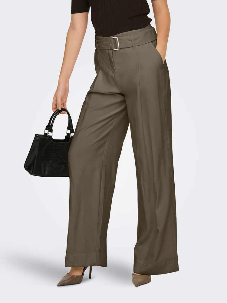 Γυναικείο παντελόνι με ζώνη ONLTILA LIFE HW BELT WIDE PANT TLR 15367390 | 15367390