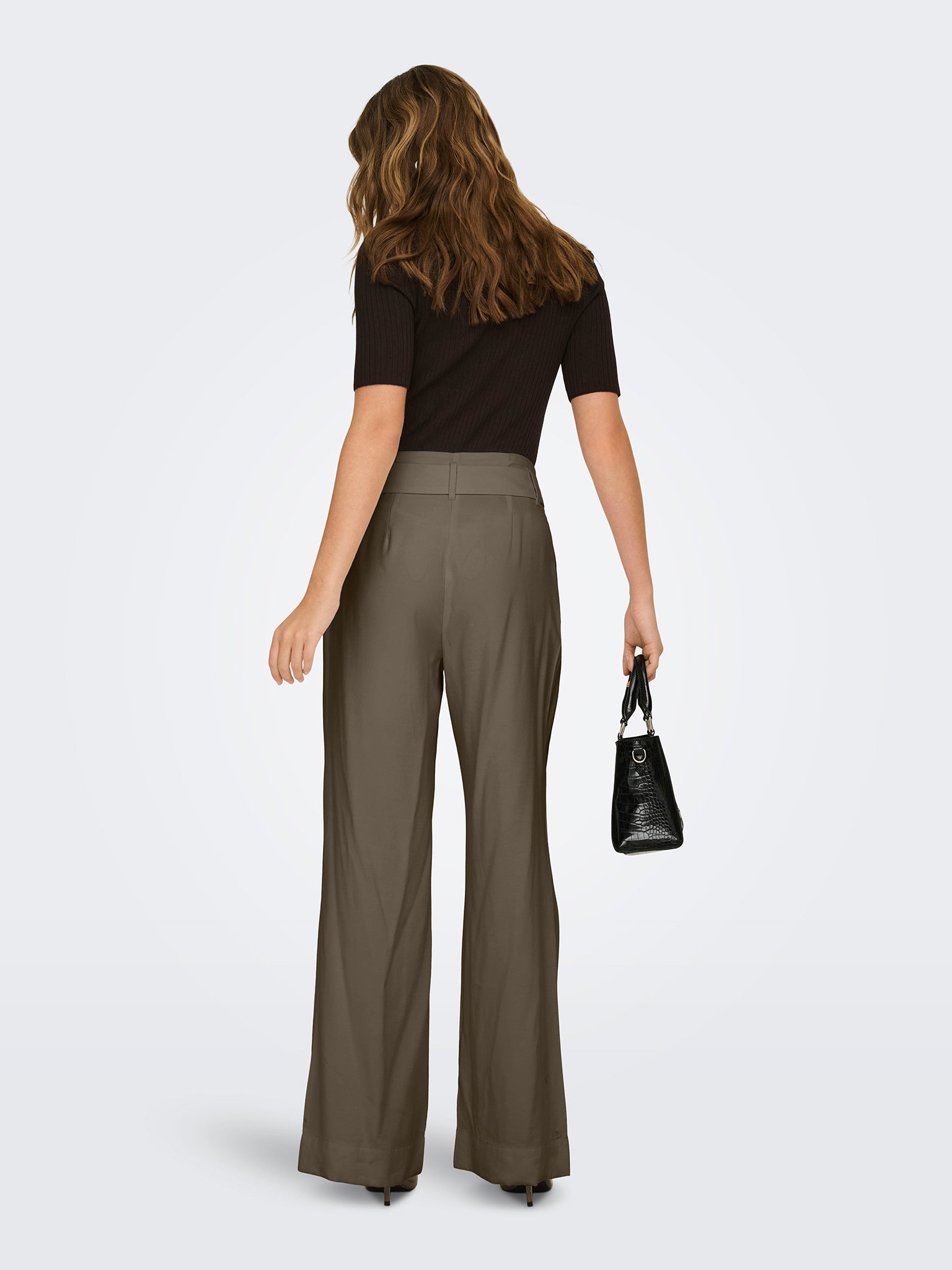 Γυναικείο παντελόνι με ζώνη ONLTILA LIFE HW BELT WIDE PANT TLR 15367390 | 15367390