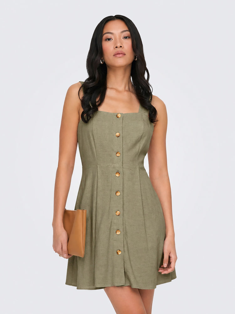 Γυναικείο φόρεμα με τιράντα ONLSIESTA LINEN BL SHORT STRAP DRESS 15370390 | 15370390