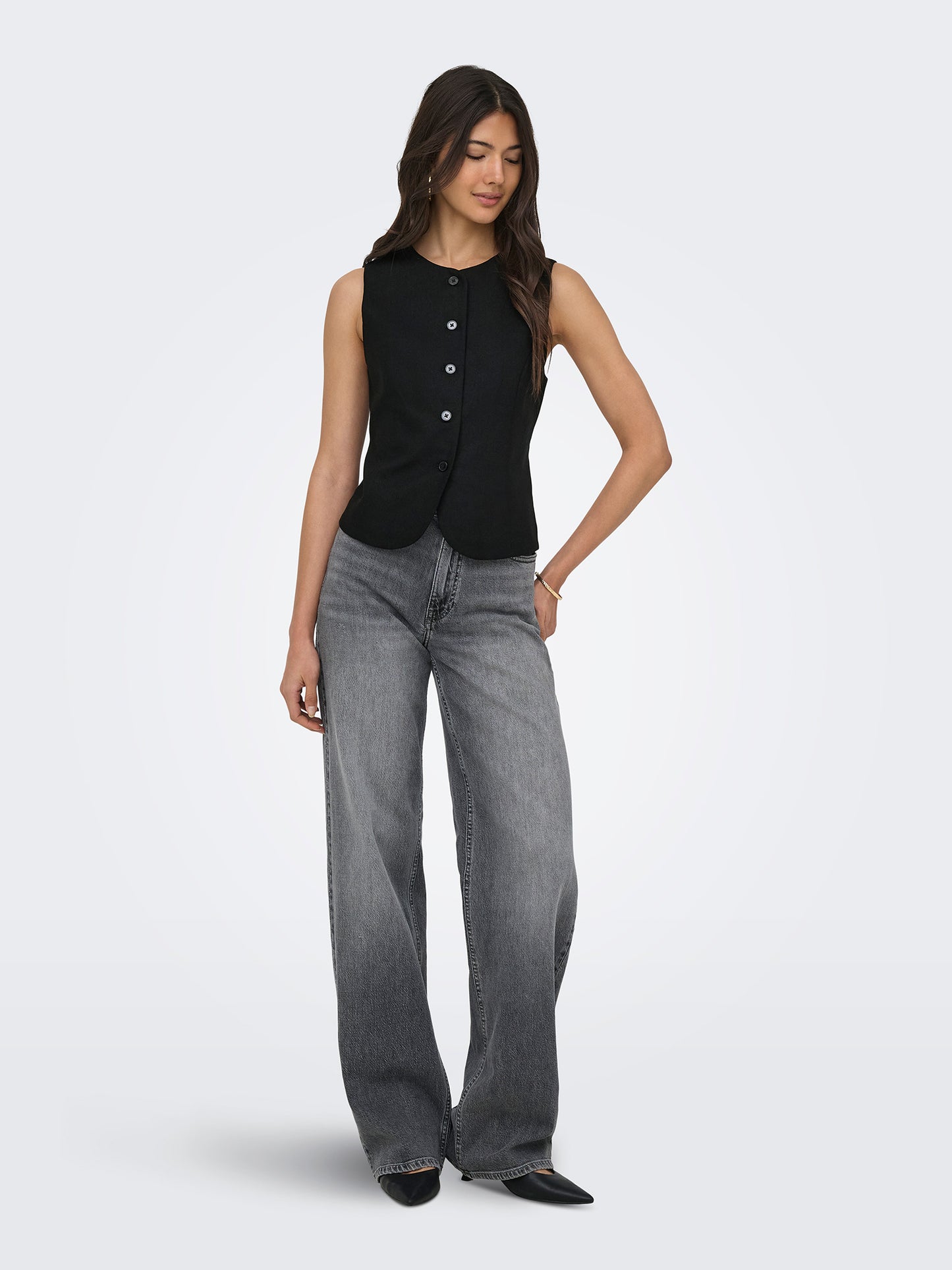 Γυναικείο γιλέκο λινό ONLGOA S/L LINEN BL WAISTCOAT 15363724 | 15363724