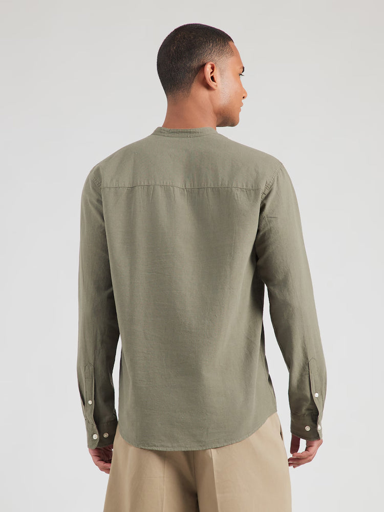 Ανδρικό πουκάμισο λινό JJBREEZE LINEN BLEND TUNIC SHIRT LS 12288898 | 12288898
