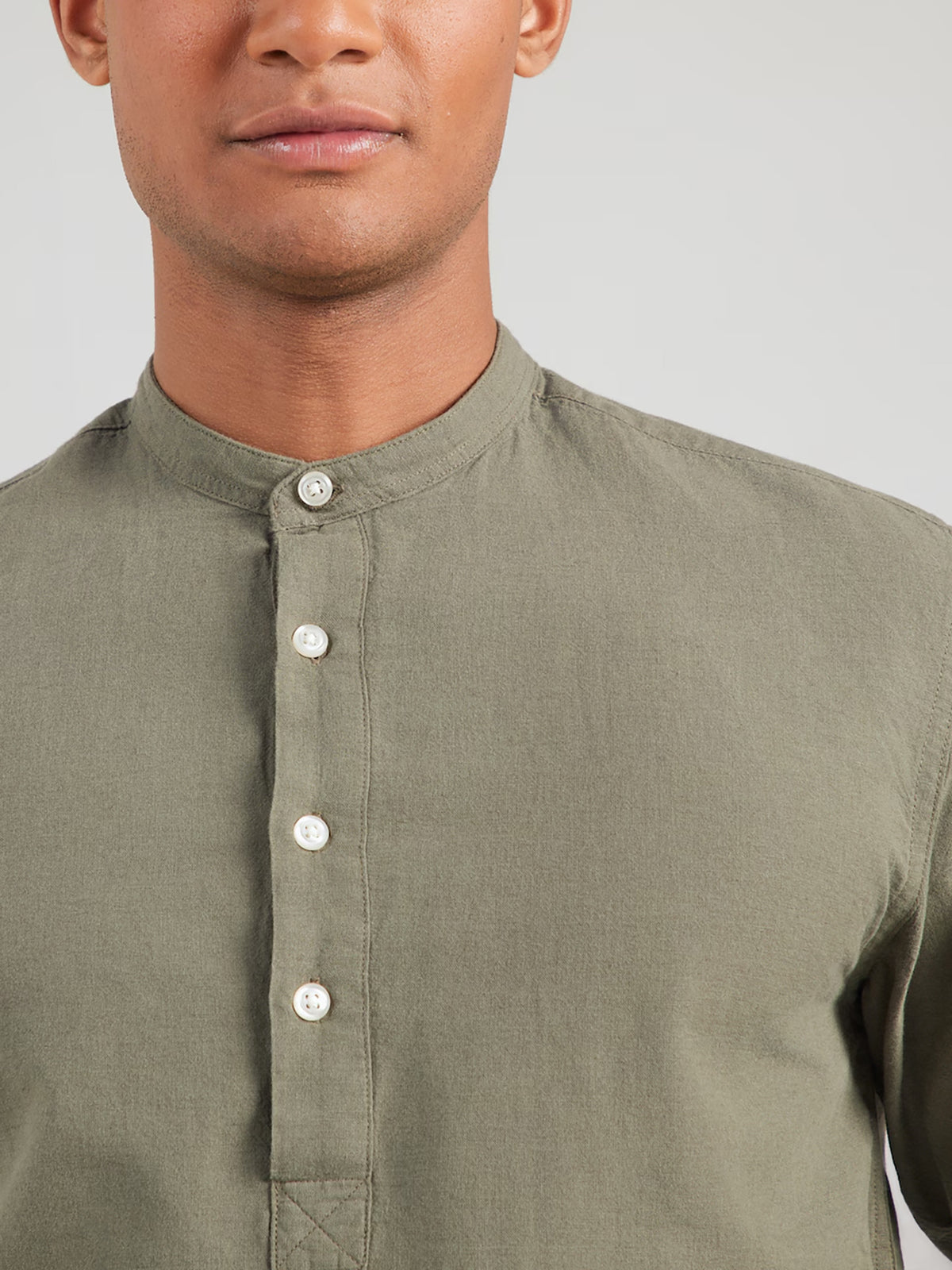 Ανδρικό πουκάμισο λινό JJBREEZE LINEN BLEND TUNIC SHIRT LS 12288898 | 12288898