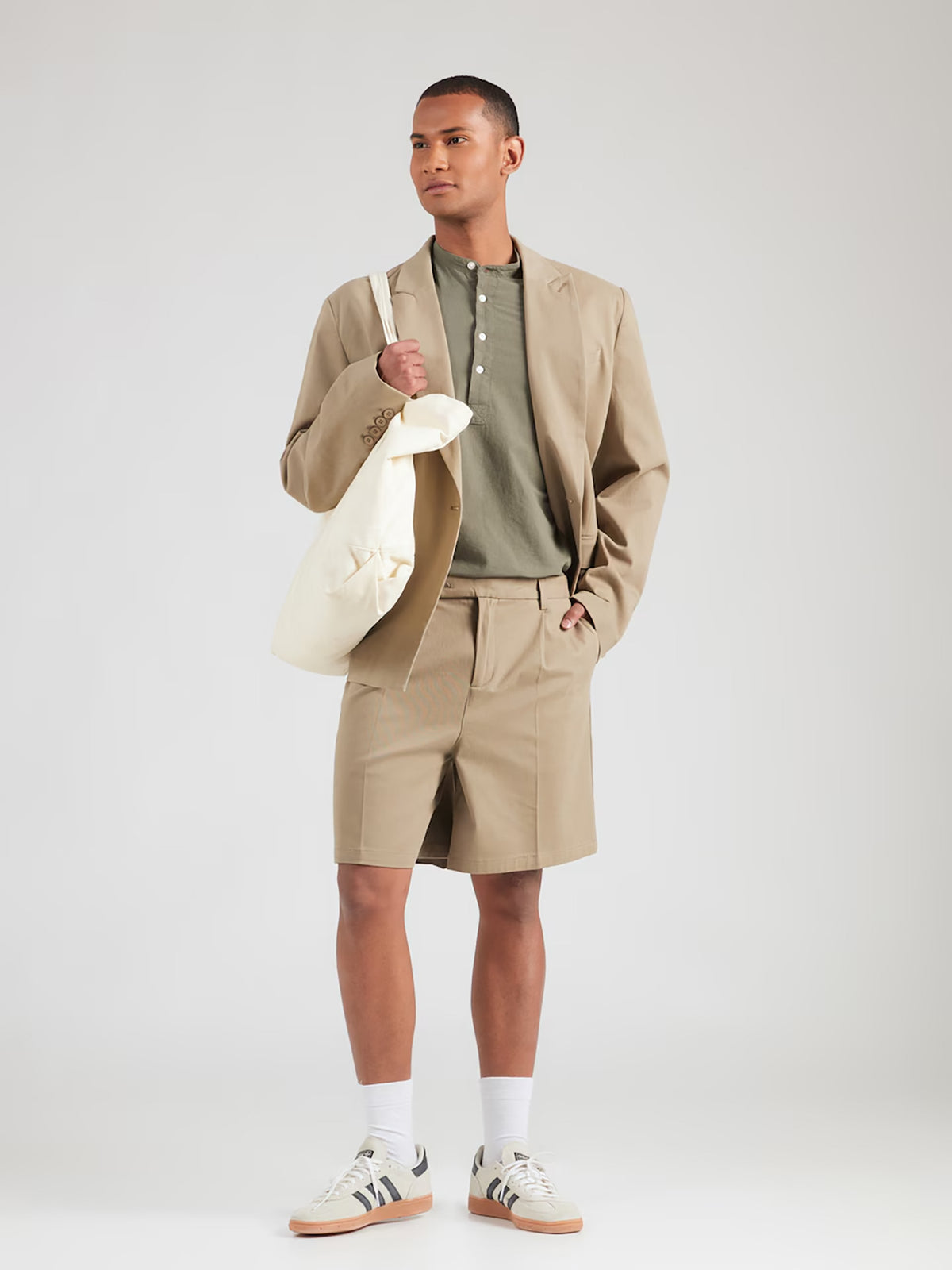 Ανδρικό πουκάμισο λινό JJBREEZE LINEN BLEND TUNIC SHIRT LS 12288898 | 12288898