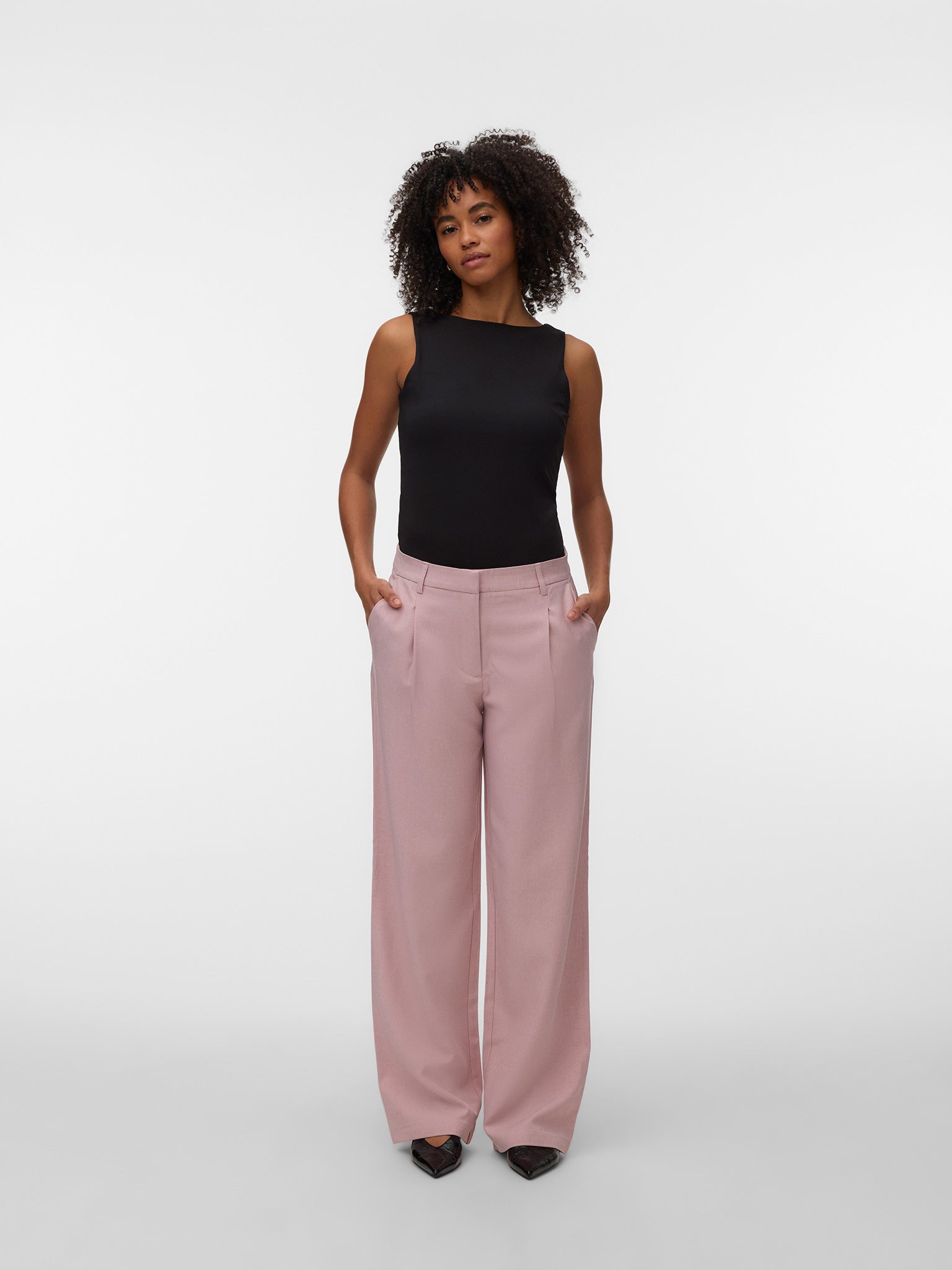 Γυναικείο παντελόνι λοξότσεπο VMCASSIDY MW WIDE PANT NOOS 10334507 | 10334507
