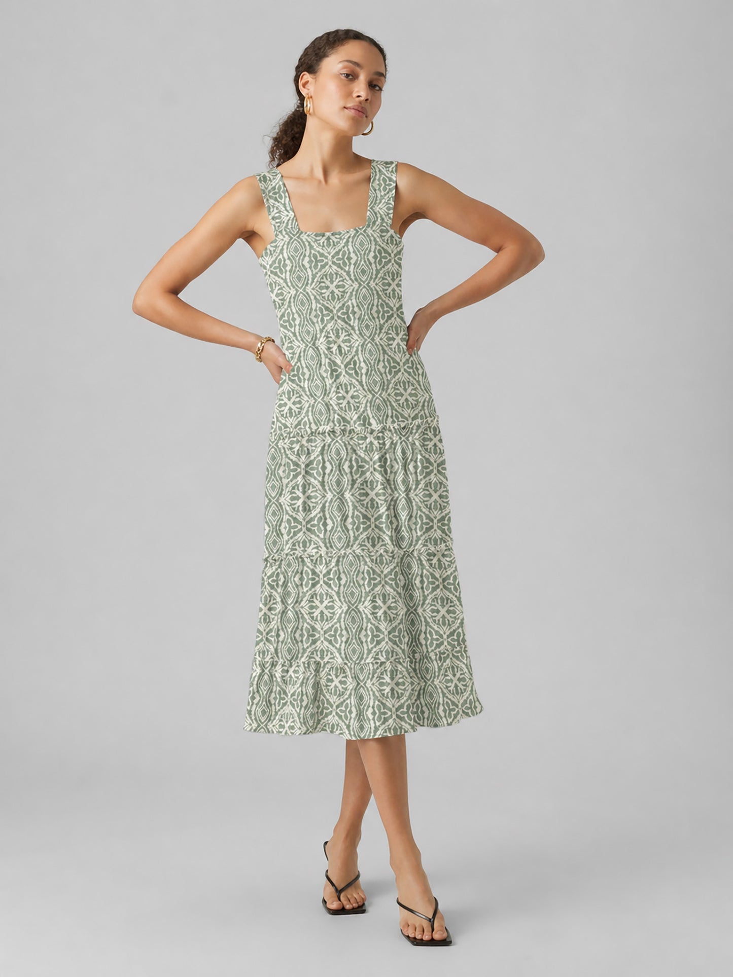 Γυναικείο φόρεμα εμπριμέ VMMENNY SL SMOCK CALF DRESS 10282481 | 10282481