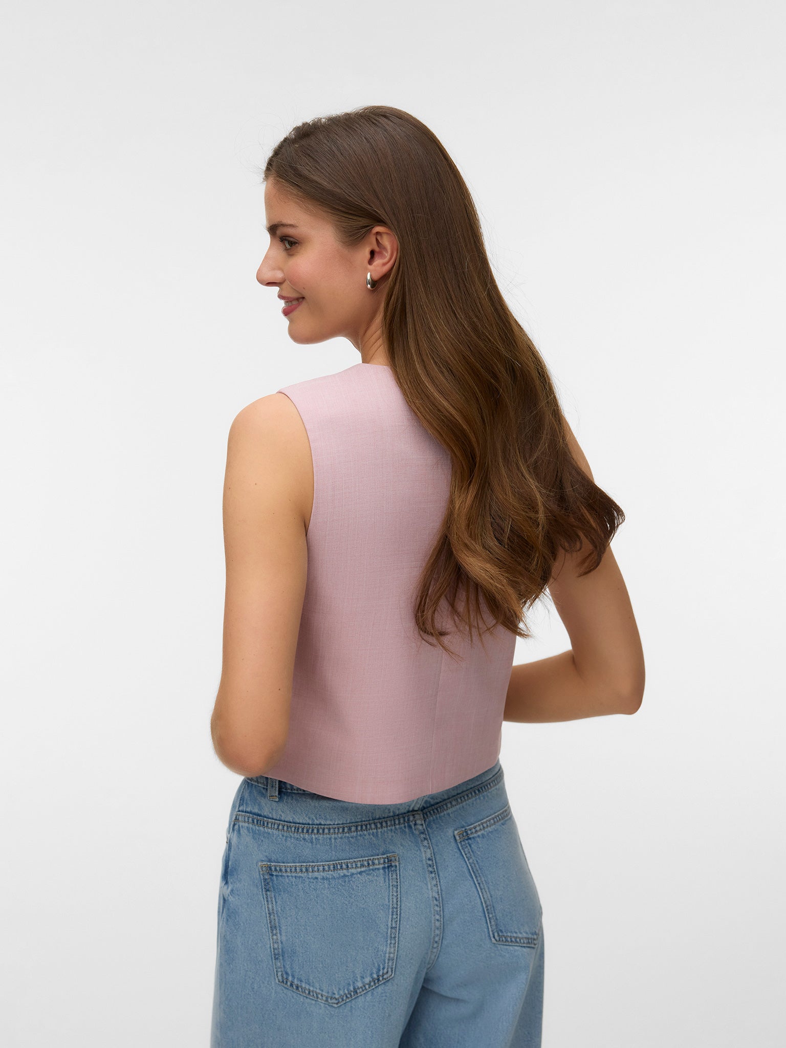 Γυναικείο γιλέκο bleached mauve VMCASSIDY SL SLIT WAISTCOAT 10346070 | 10346070