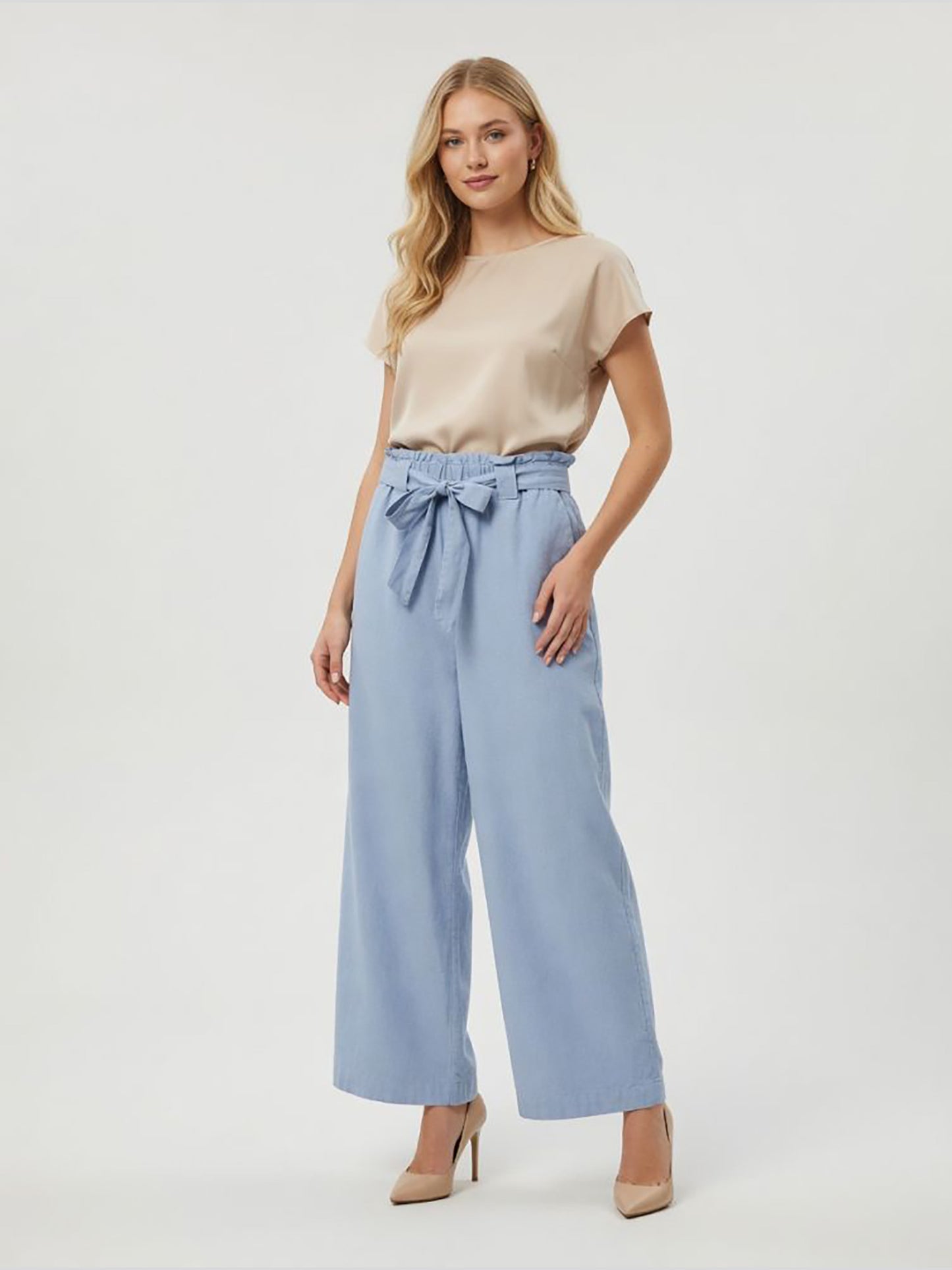 Γυναικεία ζιπ κιλότ VMNORMA HW PAPERBAG CHAMBRAY CULOTTE 10346275 | 10346275