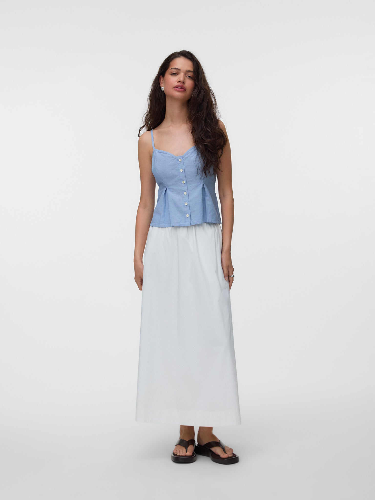 Γυναικείο top τιραντέ VMNORMA SL CHAMBRAY STRAP TOP 10346259 | 10346259