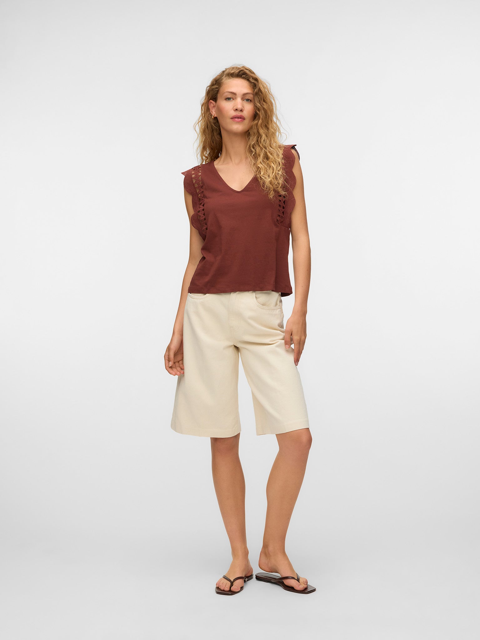 Γυναικεία μπλούζα VMGABBY SL V-NECK TOP 10339862 | 10339862