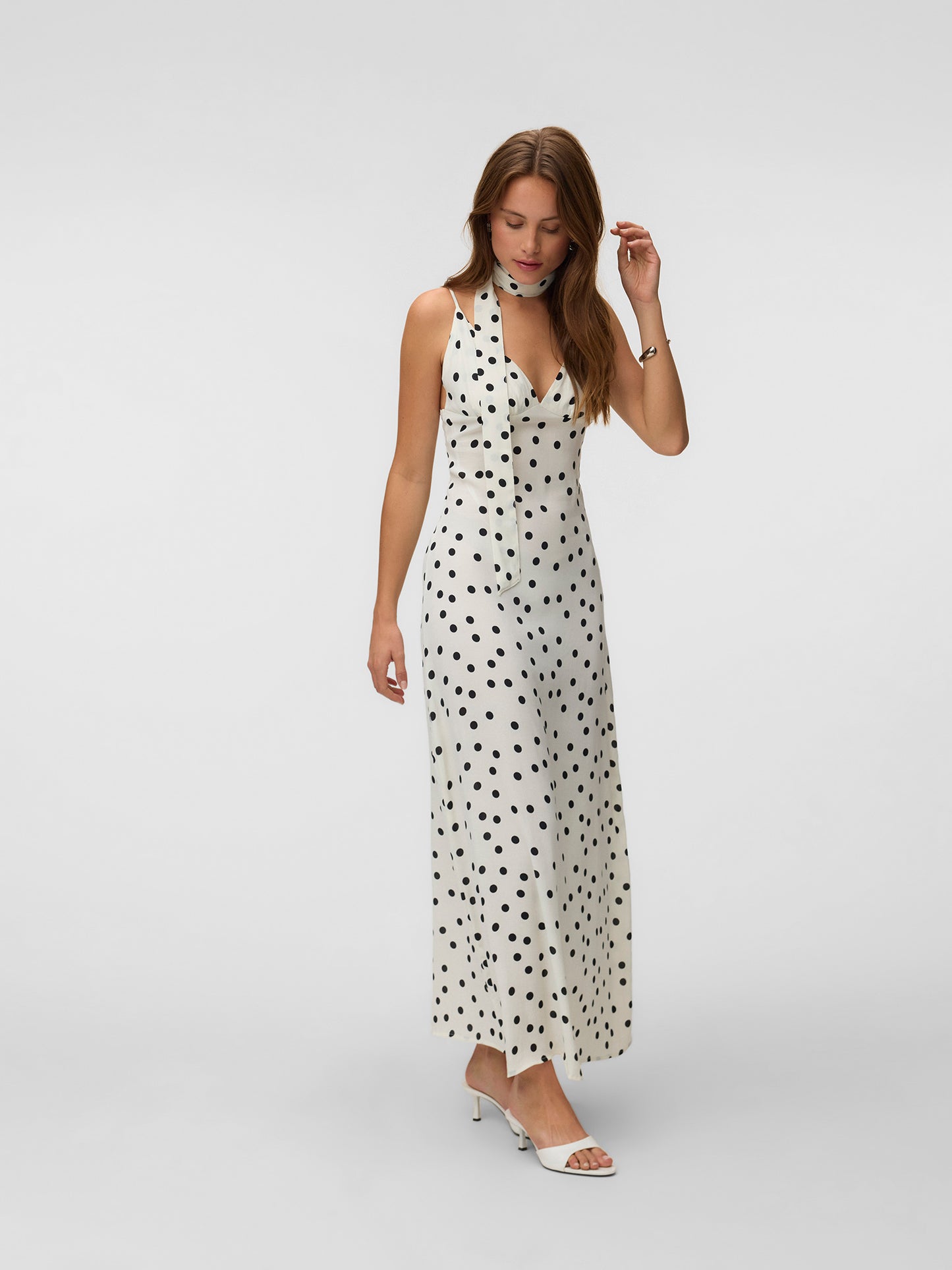 Γυναικείο φόρεμα με κορδέλα VMELISA LONG SINGLET SCARF DRESS 10350647 | 10350647