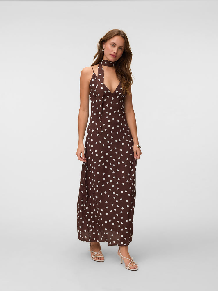 Γυναικείο φόρεμα με κορδέλα VMELISA LONG SINGLET SCARF DRESS 10350647 | 10350647