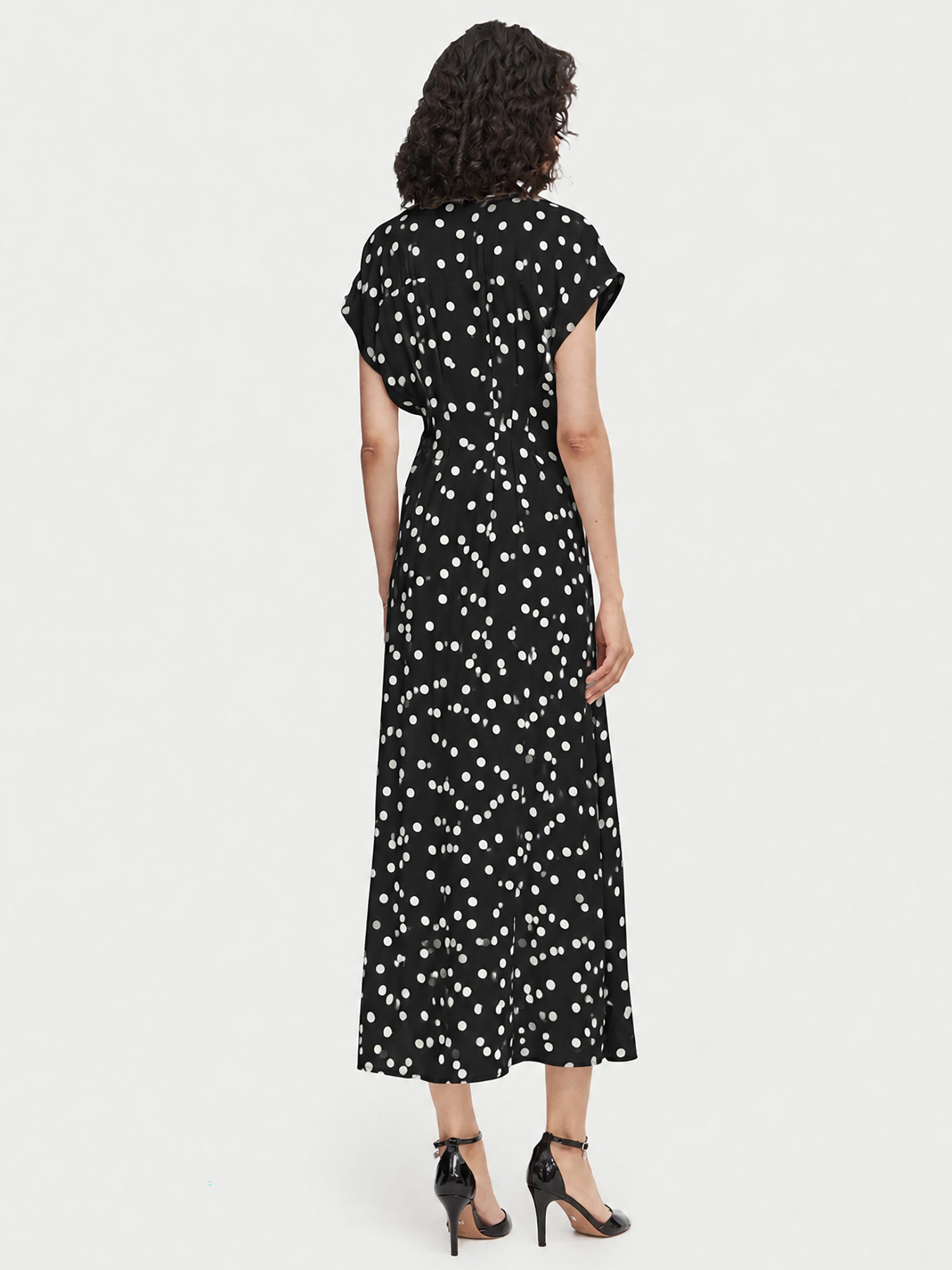 Γυναικείο φόρεμα πουά VMELISA SL PLEAT SHIRT 7/8 DRESS 10348019 | 10348019