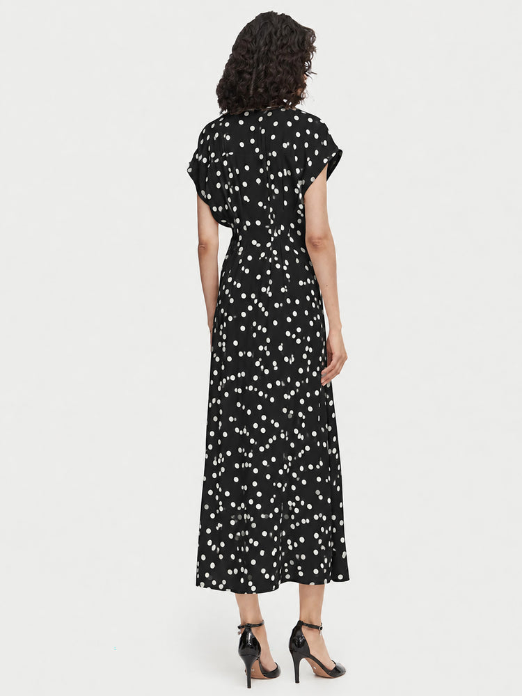 Γυναικείο φόρεμα πουά VMELISA SL PLEAT SHIRT 7/8 DRESS 10348019 | 10348019