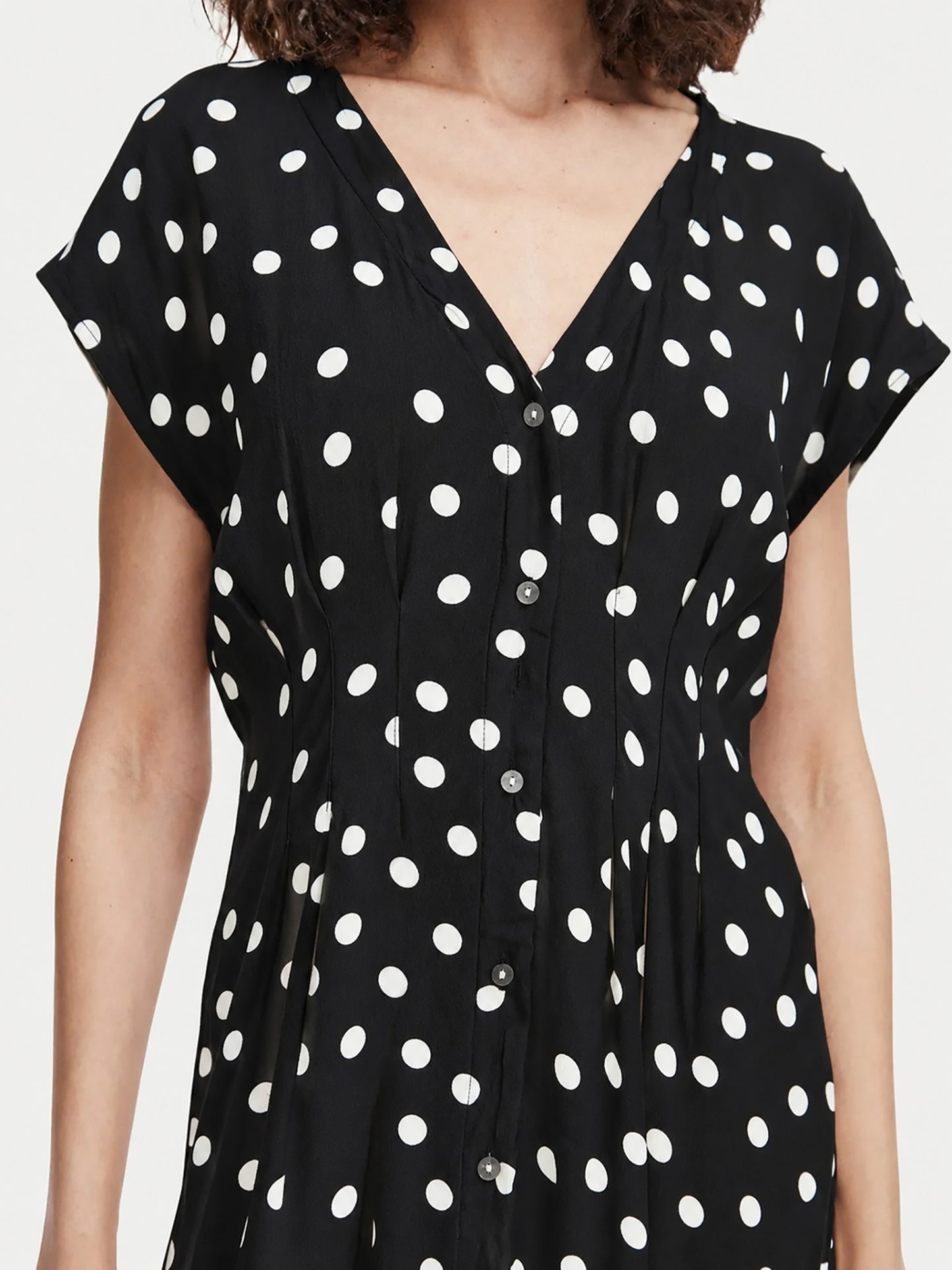 Γυναικείο φόρεμα πουά VMELISA SL PLEAT SHIRT 7/8 DRESS 10348019 | 10348019