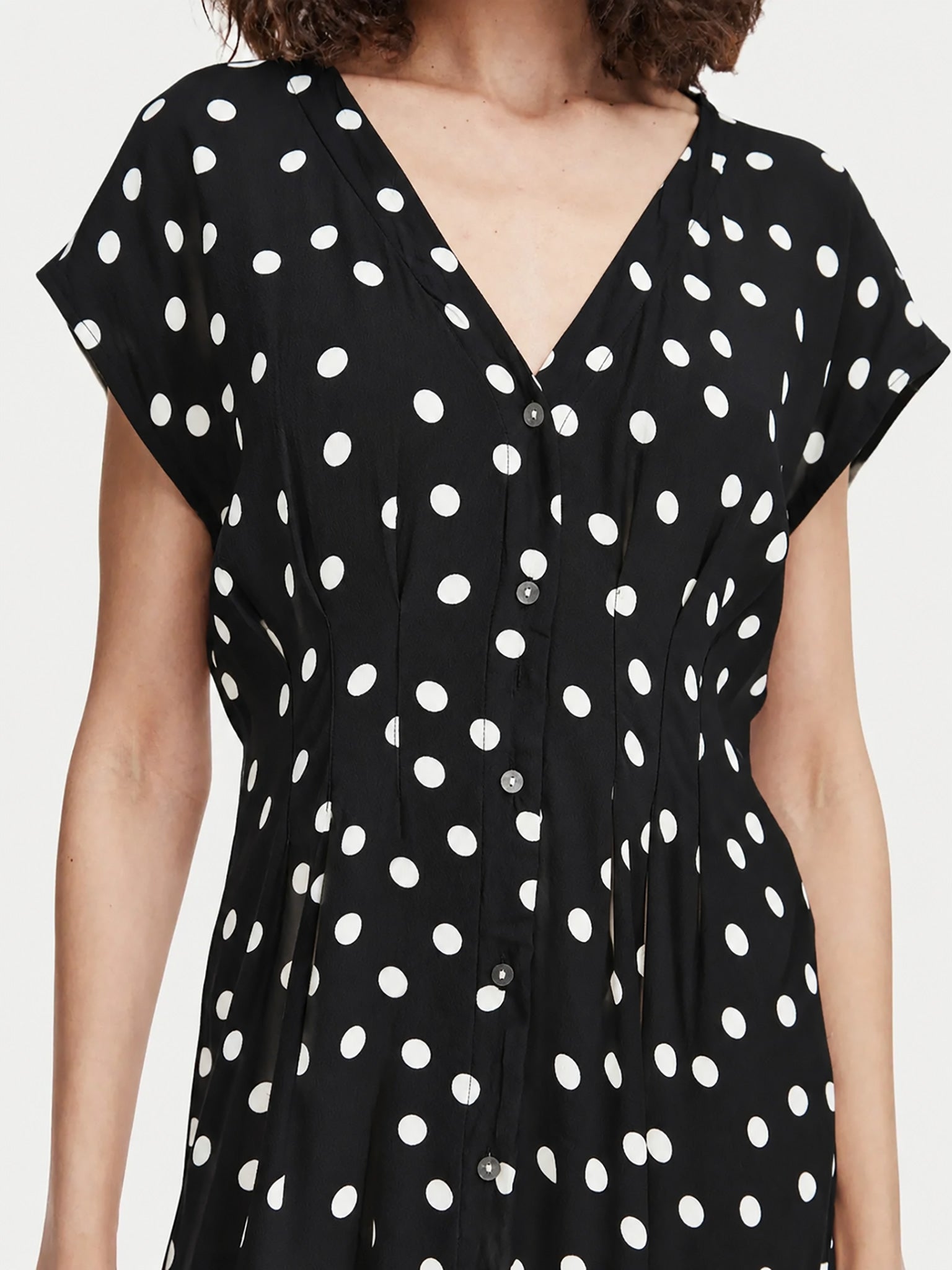 Γυναικείο φόρεμα πουά VMELISA SL PLEAT SHIRT 7/8 DRESS 10348019 | 10348019