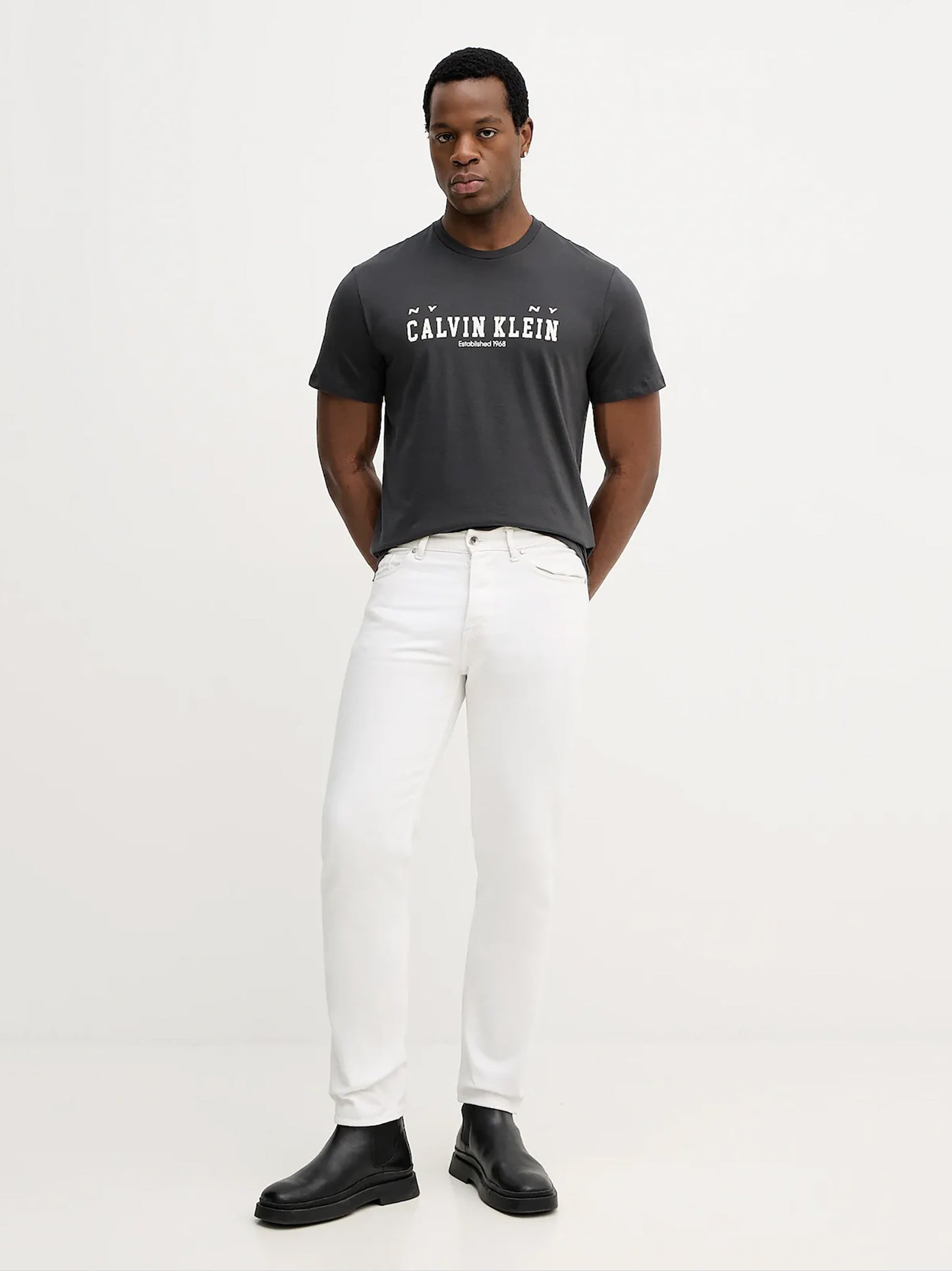 Ανδρικό t-shirt SS 30S WHSL CALVIN COLL WORD LV14RE817G8MN | LV14RE817G8MN