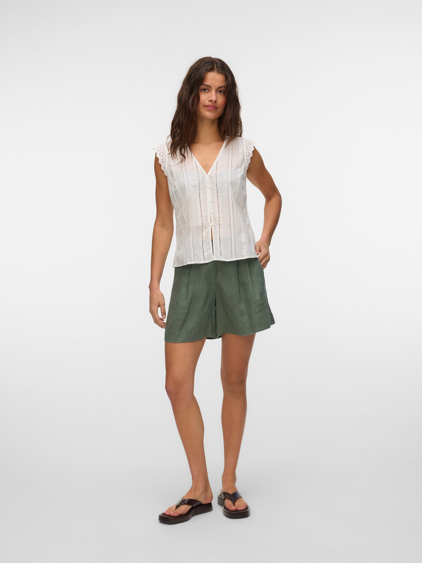Γυναικείο top με δαντέλα VMBELL EMB SL TOP WVN 10348259 | 10348259