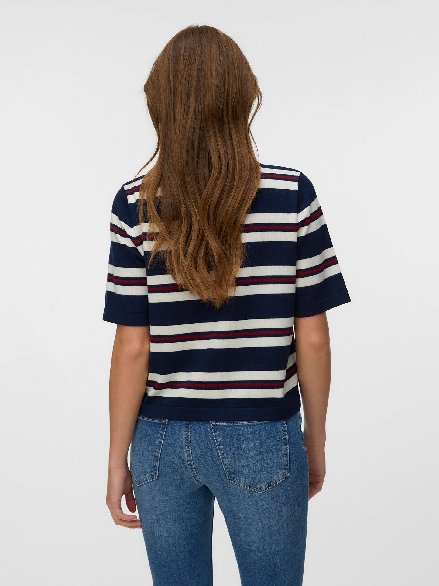 Γυναικεία μπλούζα πλεκτή με ρίγα VMSILJE 2/4 O-NCK OVERSIZE PULL 10320460 | 10320460