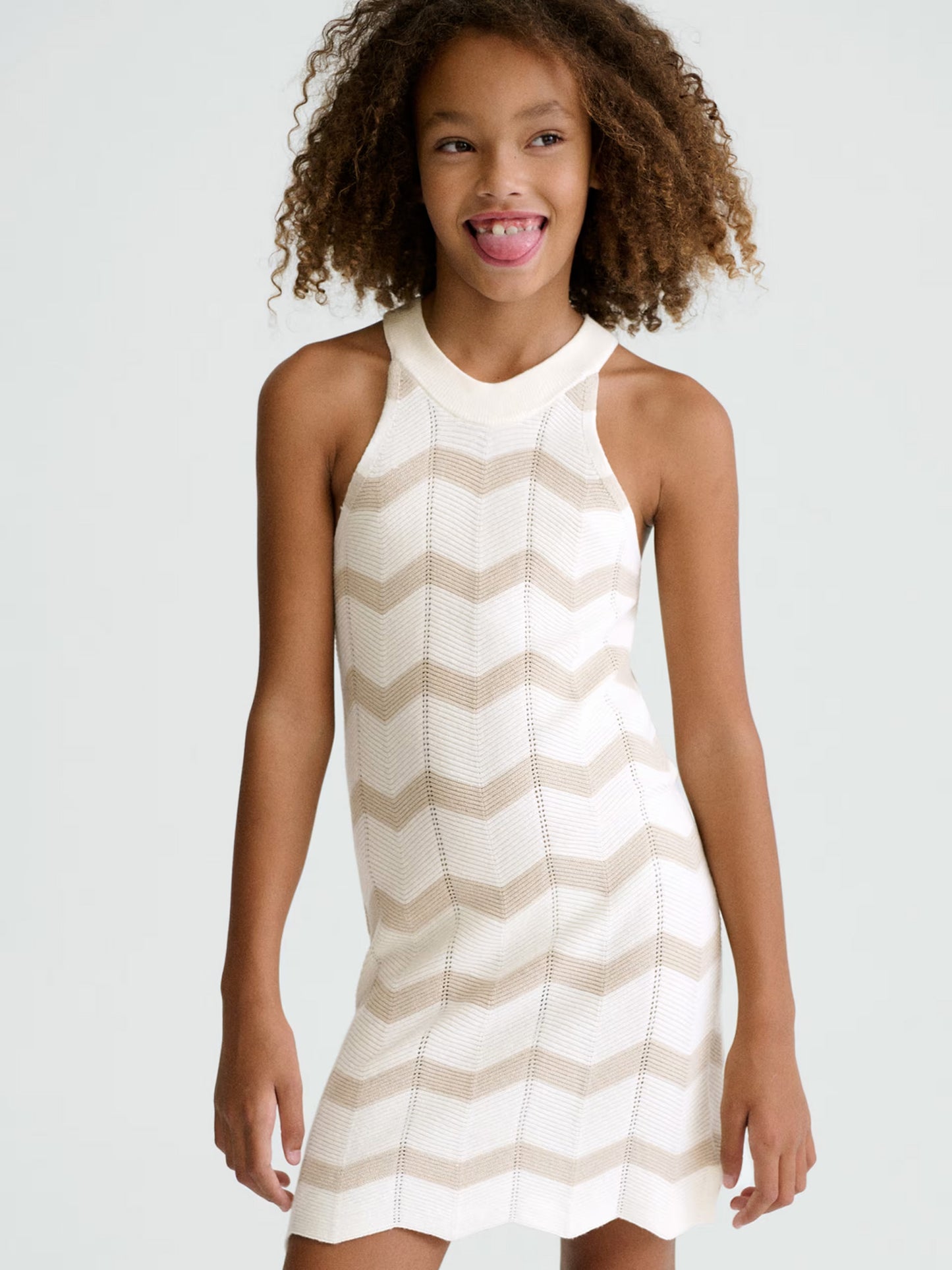Εφηβικό φόρεμα πλεκτό ζιγκ ζαγκ | 26-06907-064